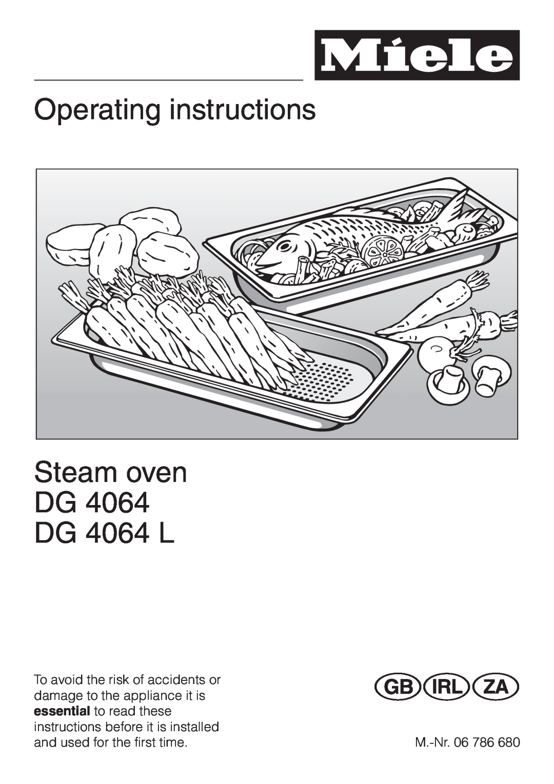 Miele operating instructions Operating instructions Steam oven DG 4064 / DG, DG 4064 L / DG 4164 L, en - GB 