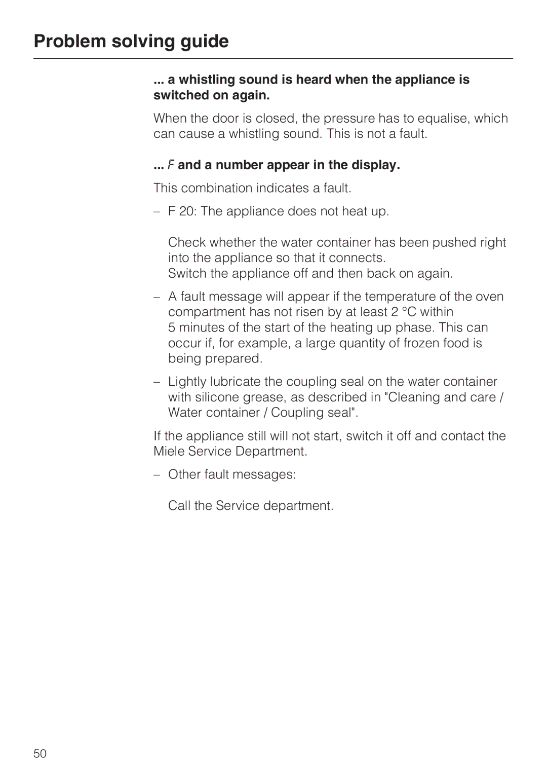 Miele DG 5080, DG 5070, DG 5088 installation instructions A number appear in the display 