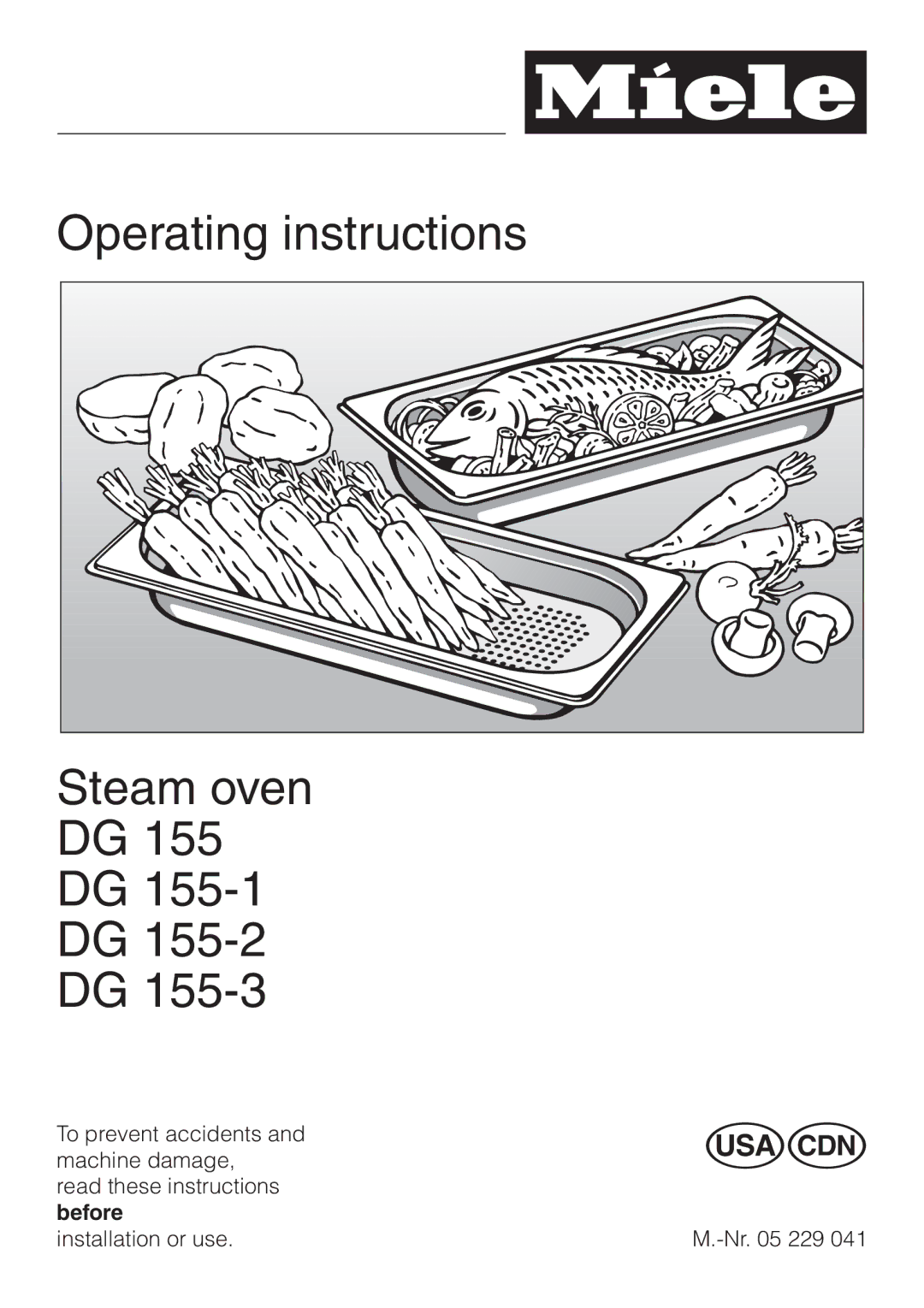 Miele DG155-2, DG155-1, DG155-3 operating instructions Operating instructions Steam oven 