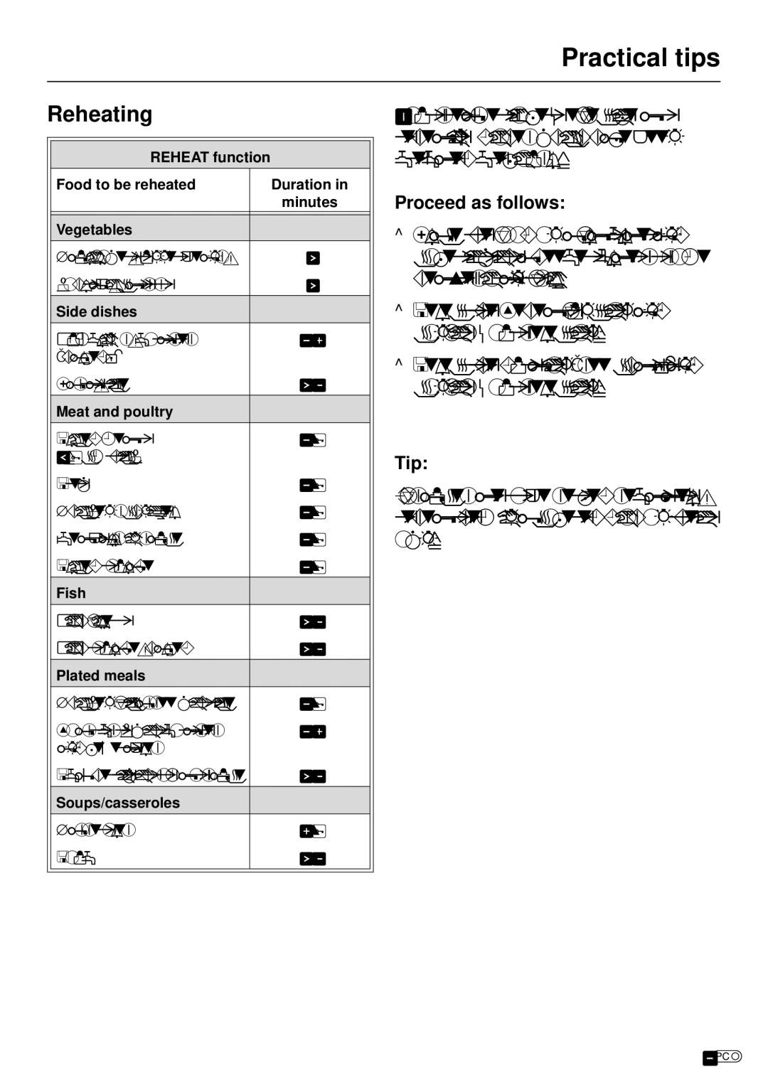 Miele DG 2351, DG2661, DG 2651, DG 2551, DG 2561 installation instructions Reheating, Tip 