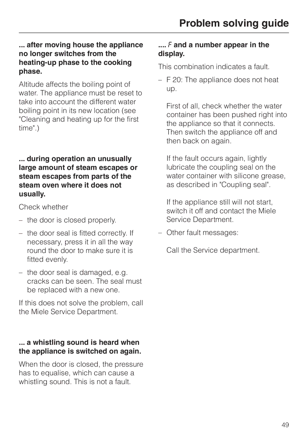 Miele DG4080 installation instructions A number appear Display 