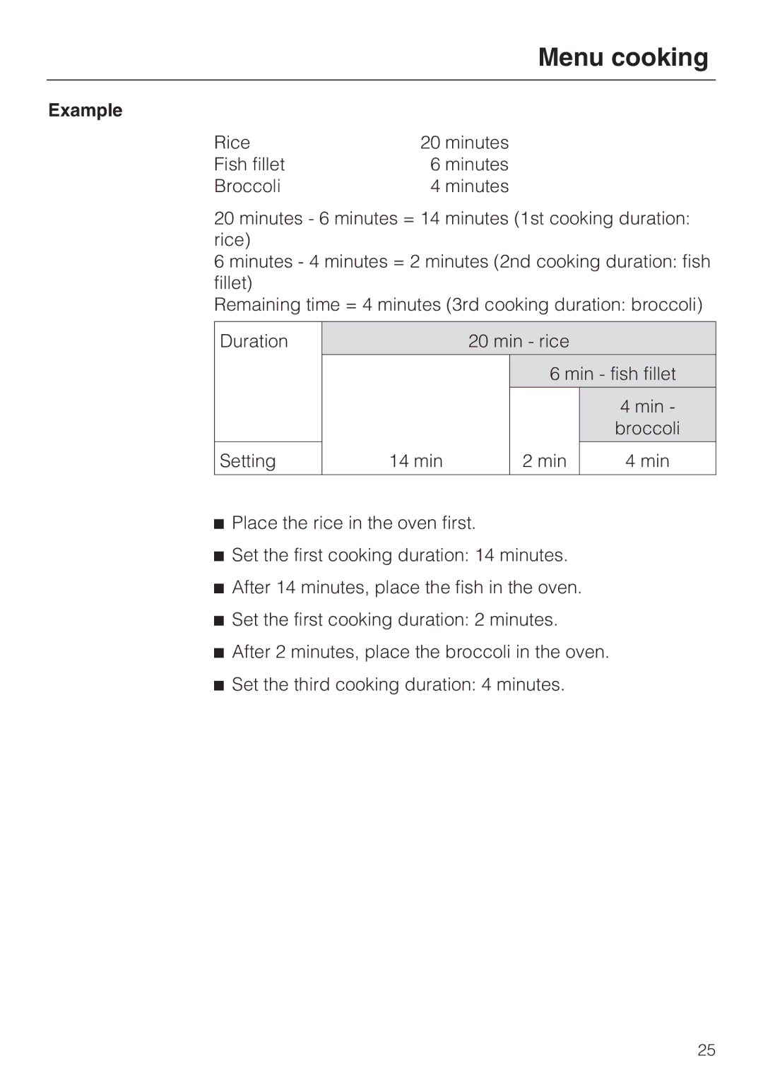 Miele DGC 5080 XL, DGC 5085 XL manual Example 