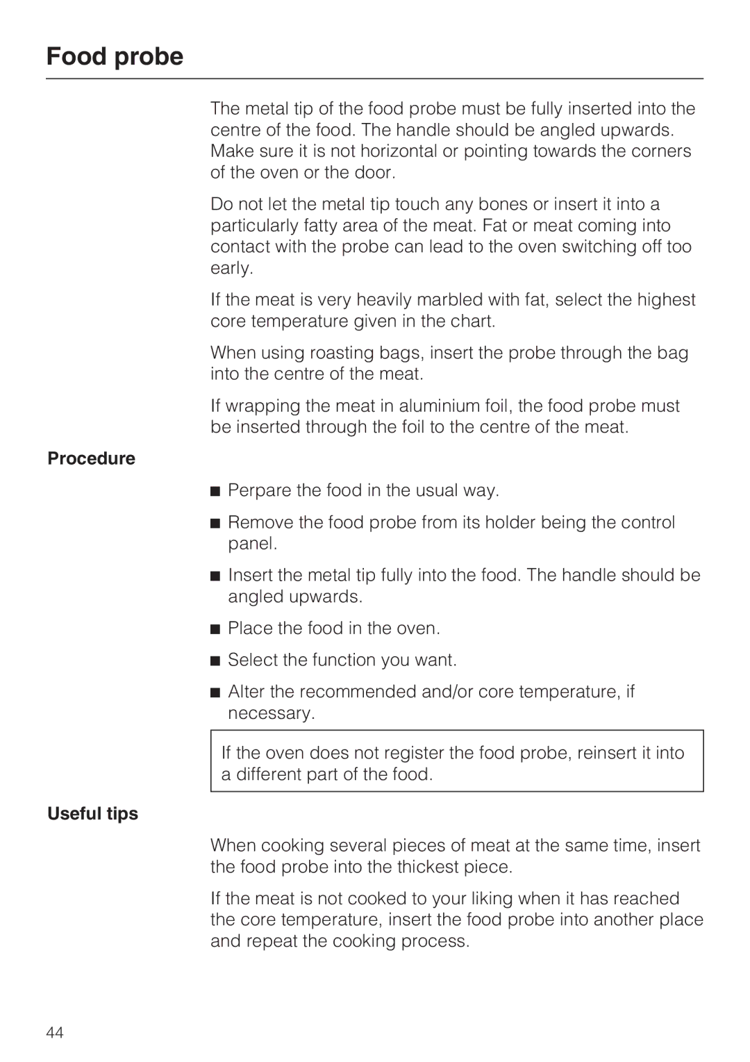 Miele DGC 5085 XL, DGC 5080 XL manual Procedure 