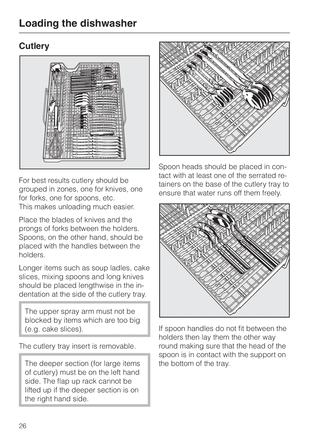 Miele dishwashers installation instructions Cutlery 