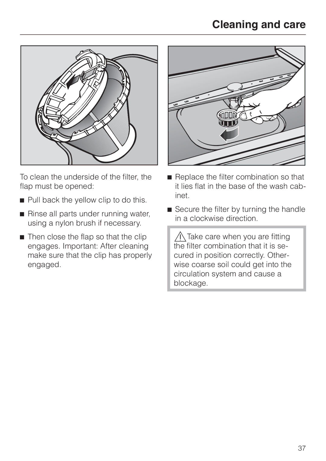 Miele dishwashers installation instructions Cleaning and care 