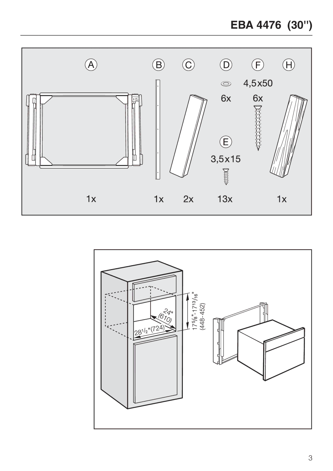 Miele EBA 4470, EBA 4476 installation instructions Eba 