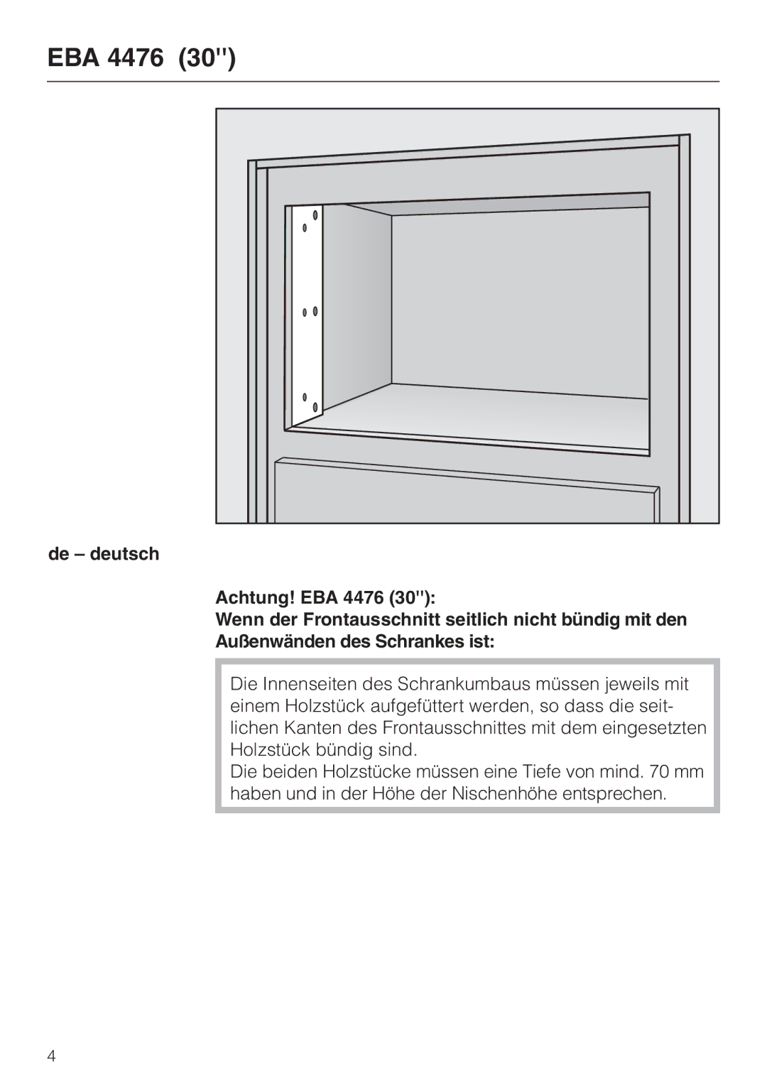 Miele EBA 4476, EBA 4470 installation instructions 