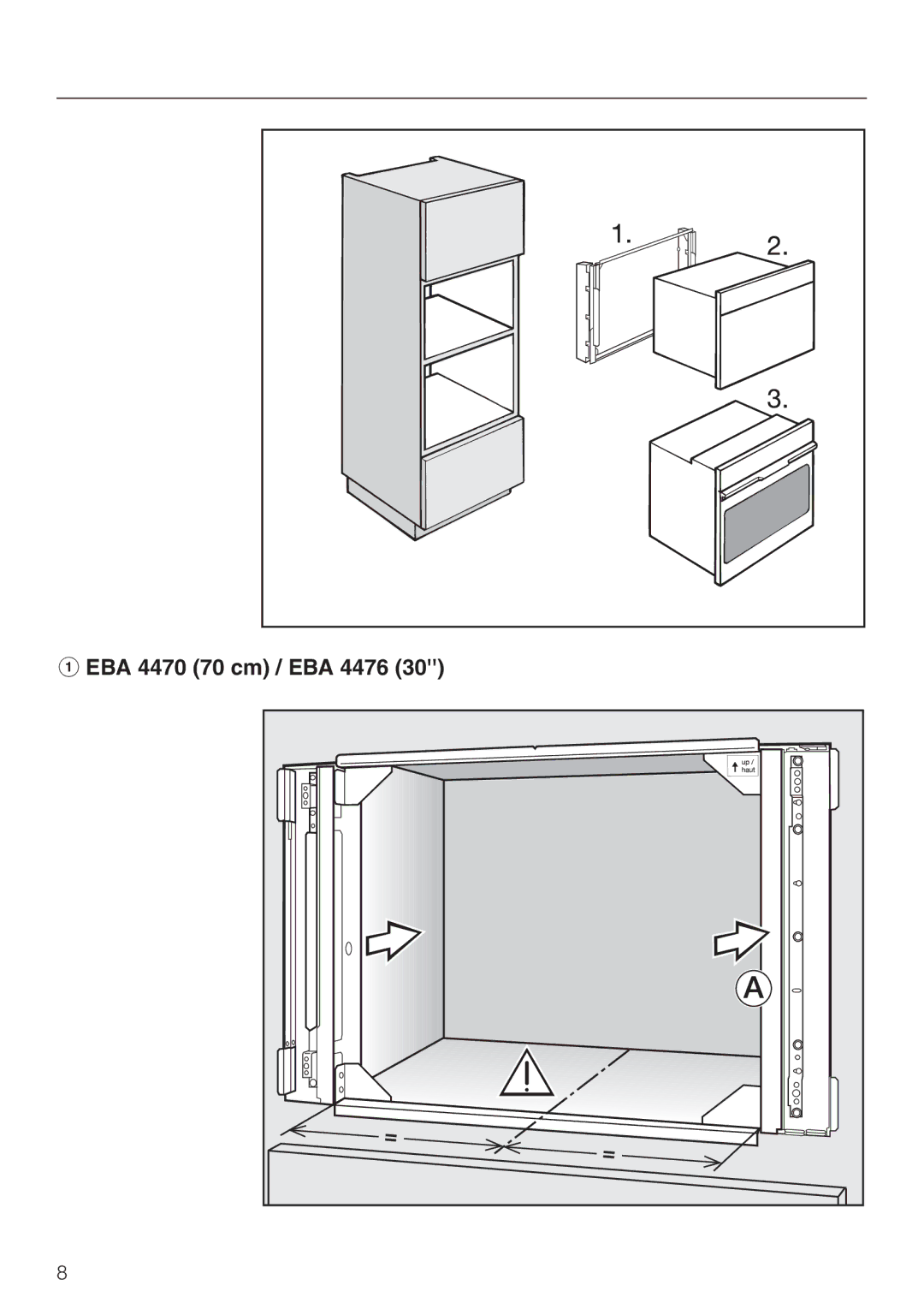 Miele installation instructions EBA 4470 70 cm / EBA 4476 