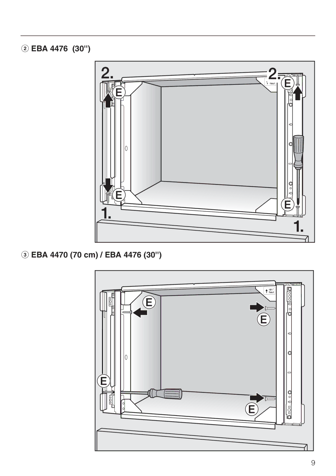 Miele EBA 4470 installation instructions EBA 4476 