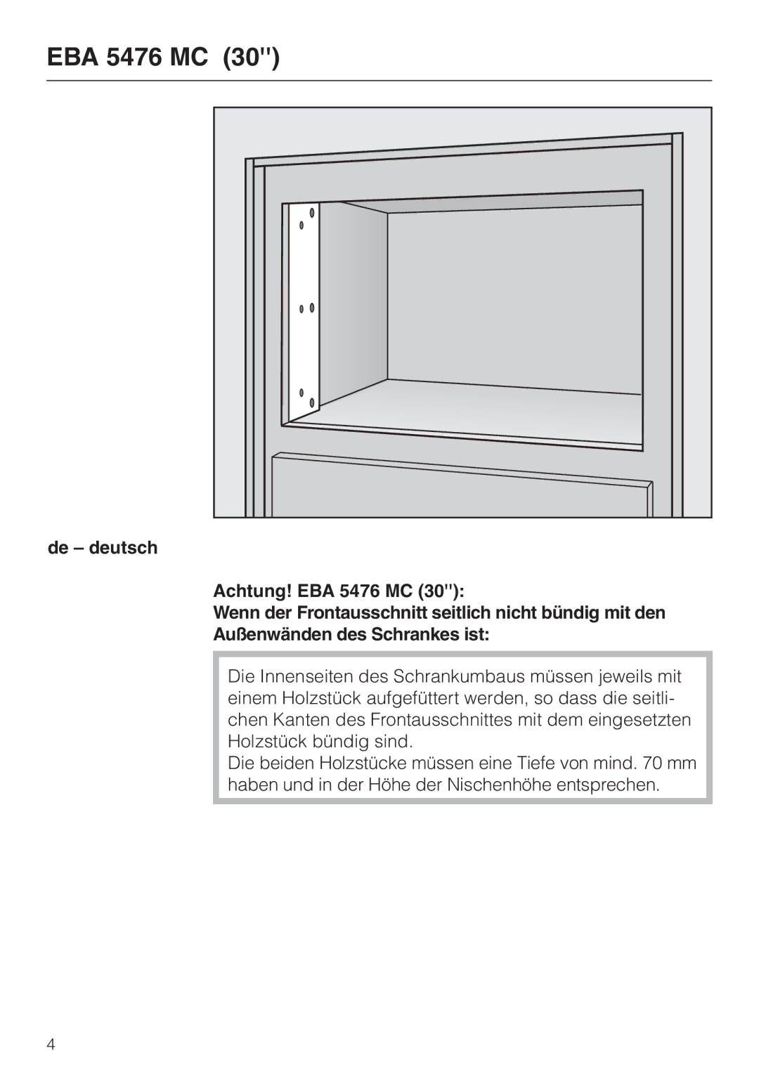 Miele EBA 5476 MC, EBA 5470 MC installation instructions 