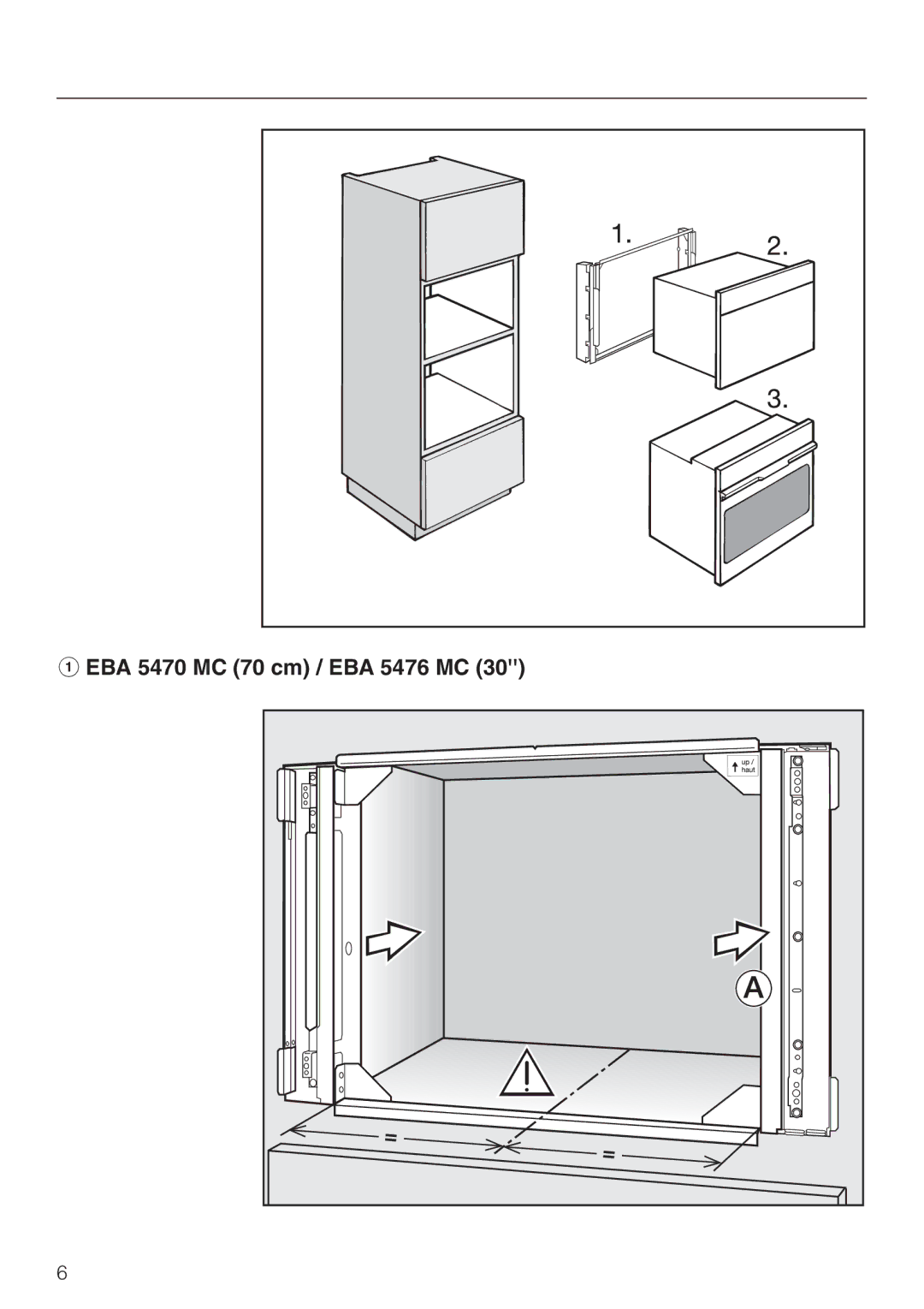 Miele installation instructions EBA 5470 MC 70 cm / EBA 5476 MC 