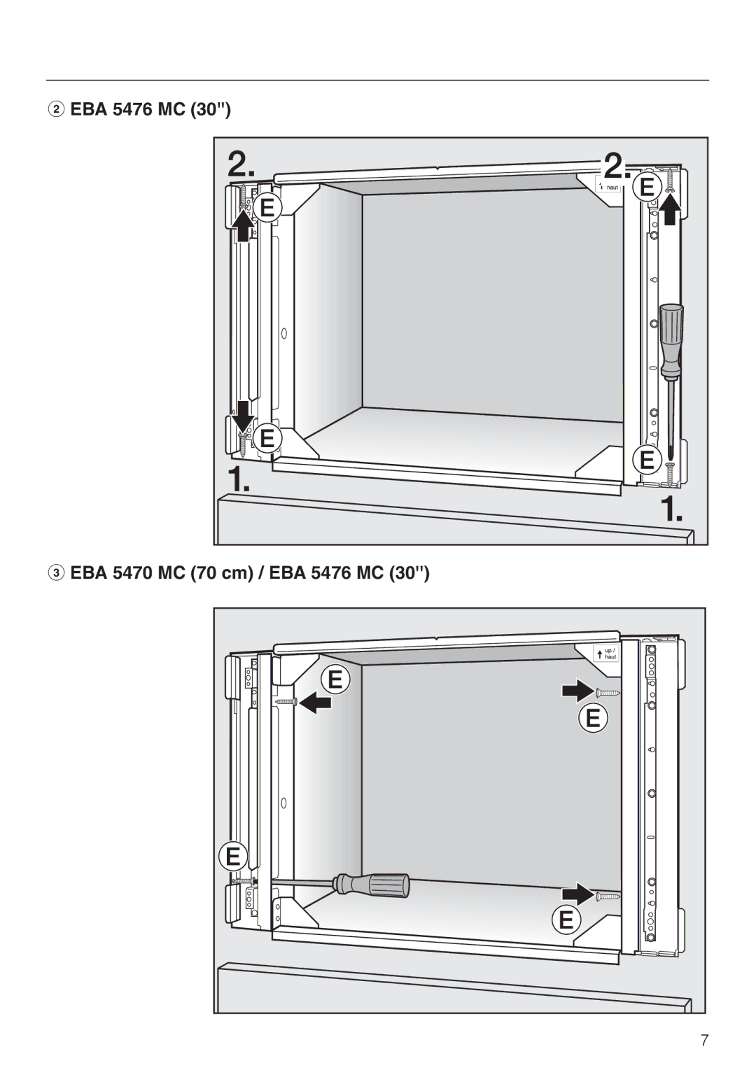 Miele EBA 5470 MC installation instructions EBA 5476 MC 