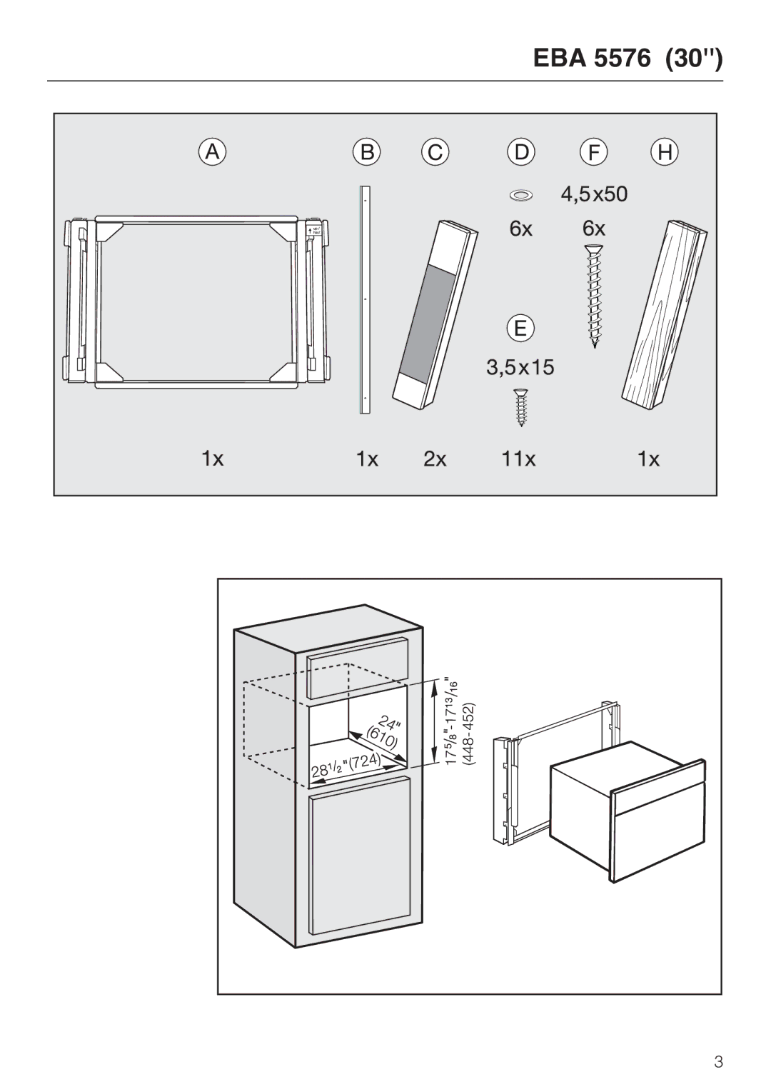 Miele EBA 5576, EBA 5570 installation instructions 