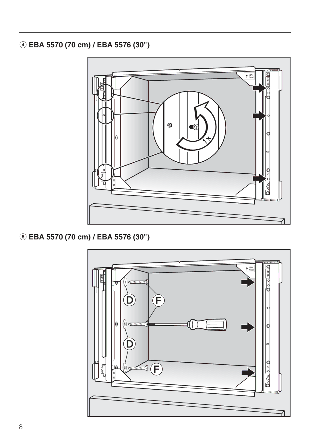 Miele installation instructions EBA 5570 70 cm / EBA 5576 