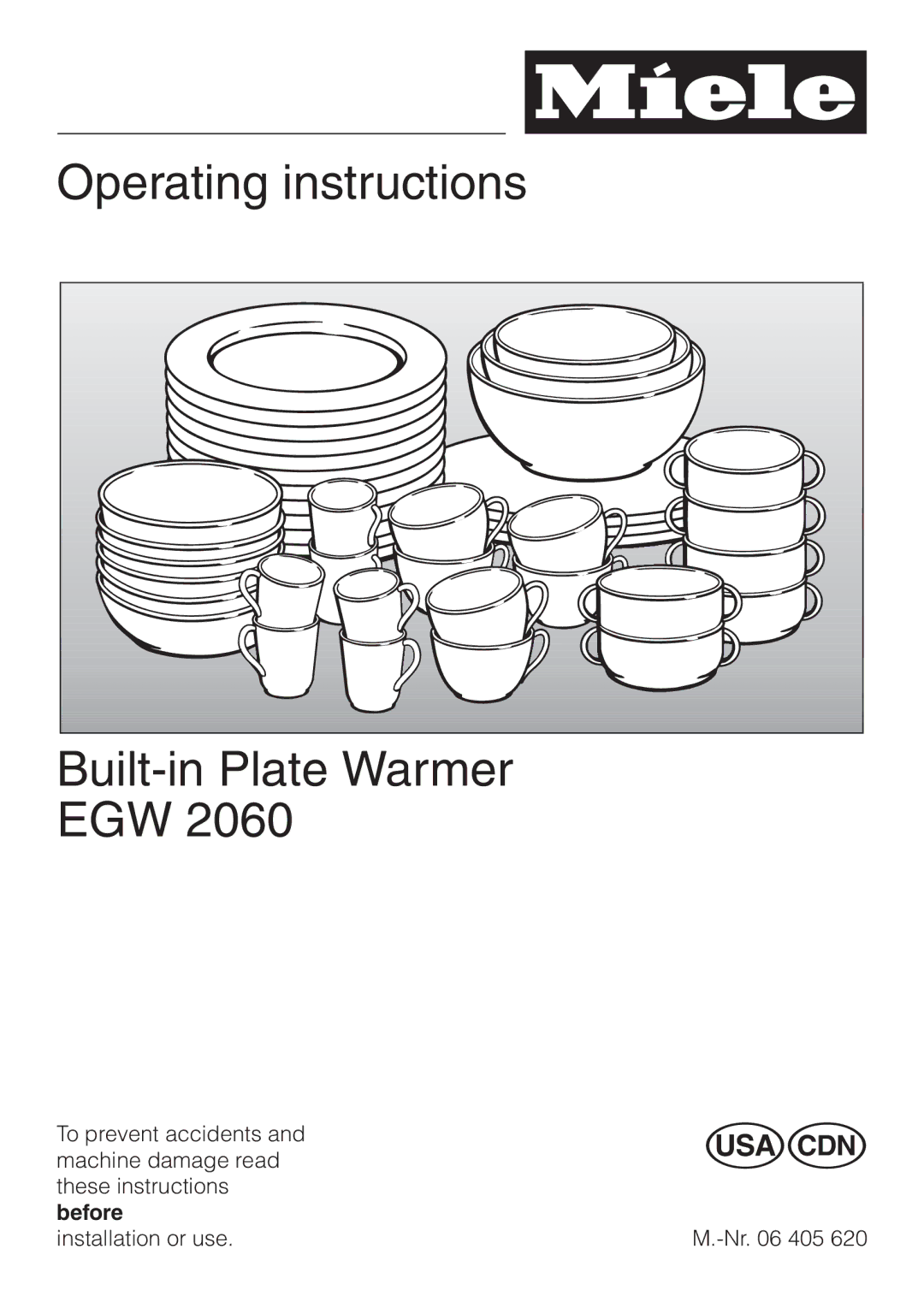 Miele EGW 2060 operating instructions Operating instructions Built-in Plate Warmer EGW 