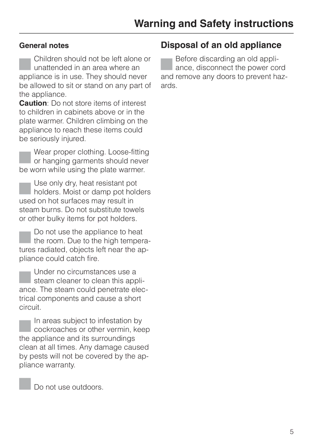 Miele EGW602-14 installation instructions Disposal of an old appliance, General notes 