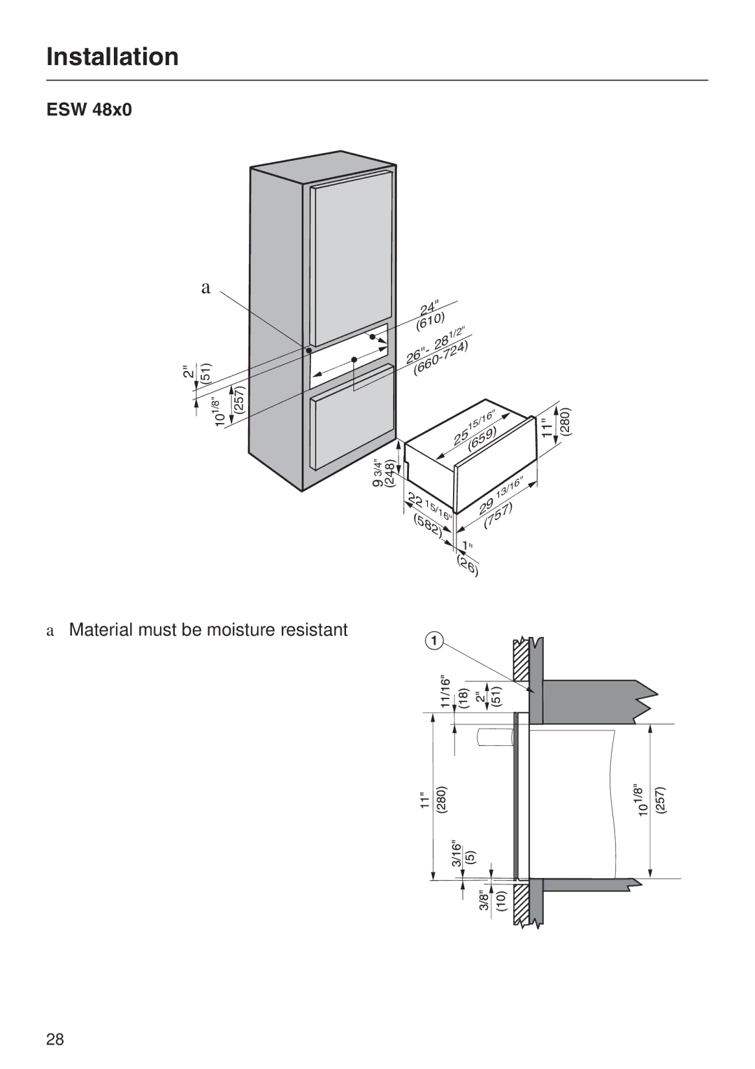 Miele ESW 48XX EN_CA, ESW 47XX installation instructions Esw 