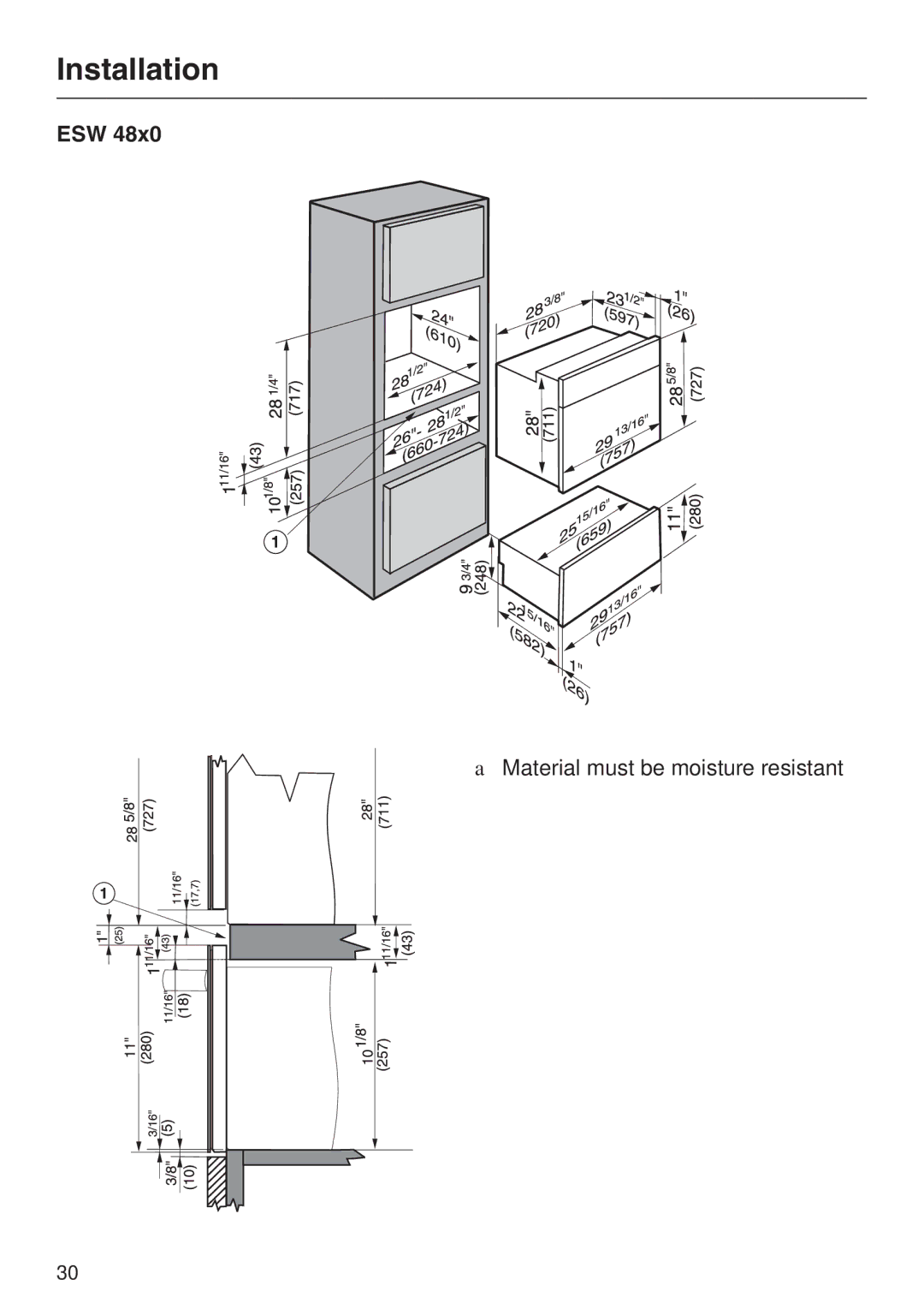 Miele ESW 48XX EN_CA, ESW 47XX installation instructions Installation 