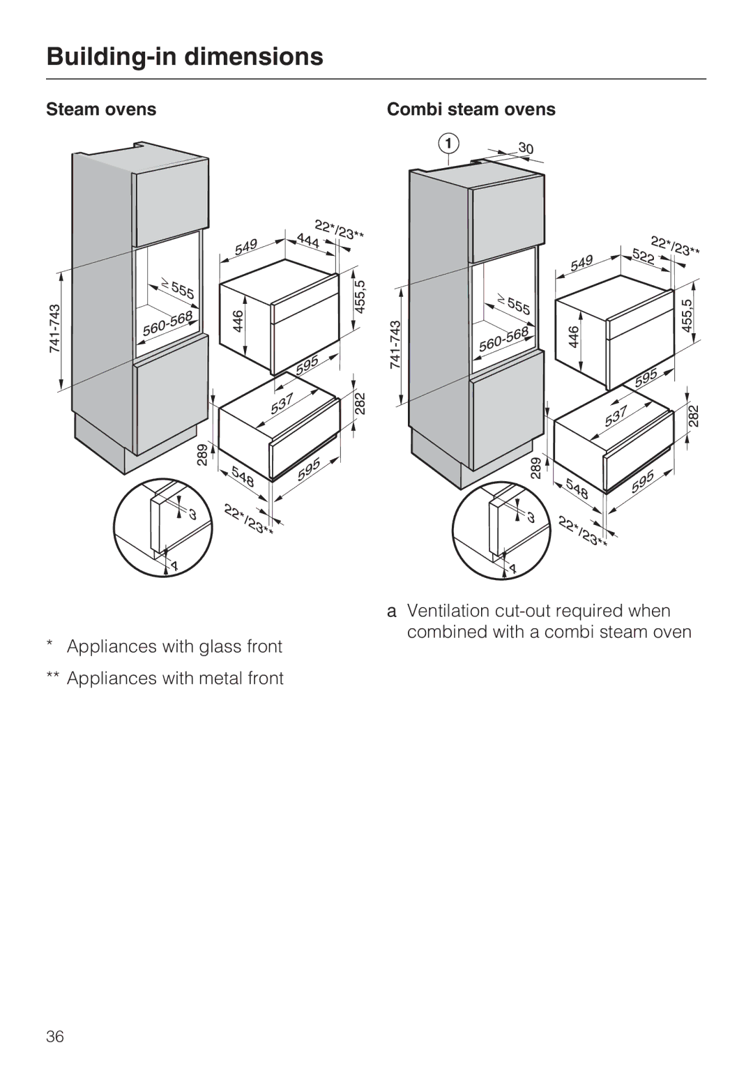 Miele ESW 50X0-14, ESW 5088-14, ESW 50X0-29 installation instructions Steam ovens Combi steam ovens 