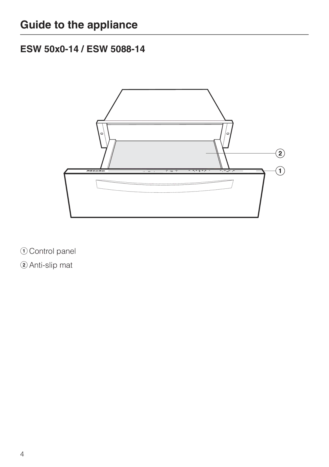 Miele ESW 5088-14, ESW 50X0-14, ESW 50X0-29 installation instructions Guide to the appliance, ESW 50x0-14 / ESW 