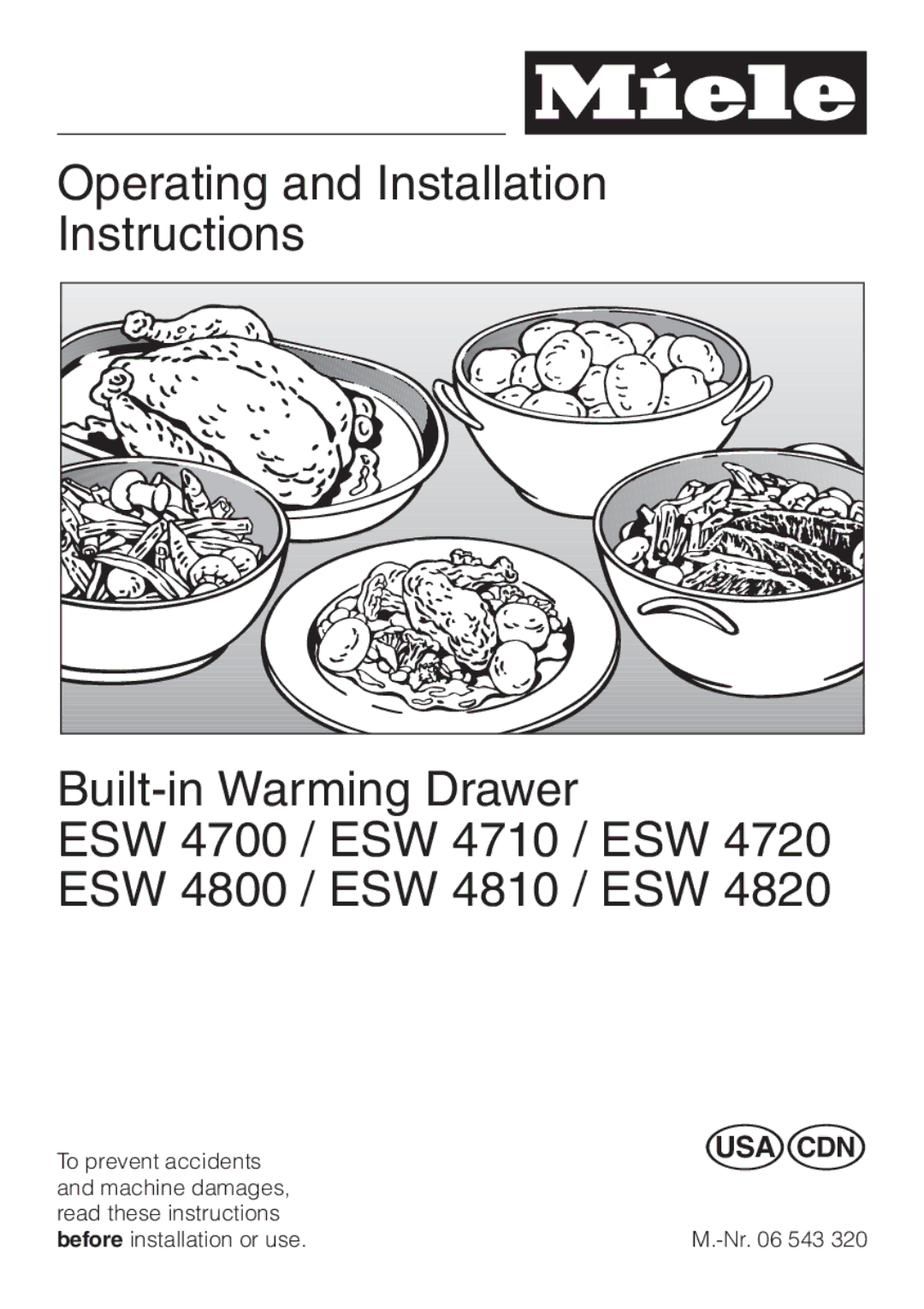 Miele ESW4710, ESW4820, ESW 4800, ESW4810, ESW4720, ESW 4700 installation instructions 