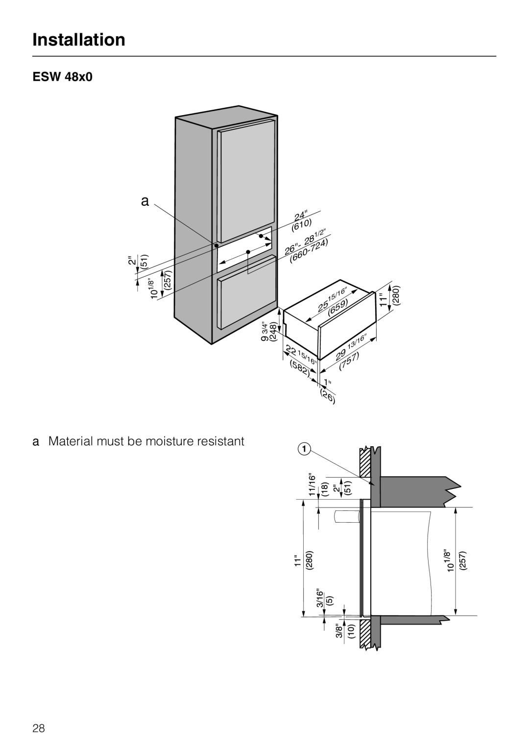 Miele ESW4720, ESW4820, ESW4710, ESW 4800, ESW4810, ESW 4700 installation instructions 582 