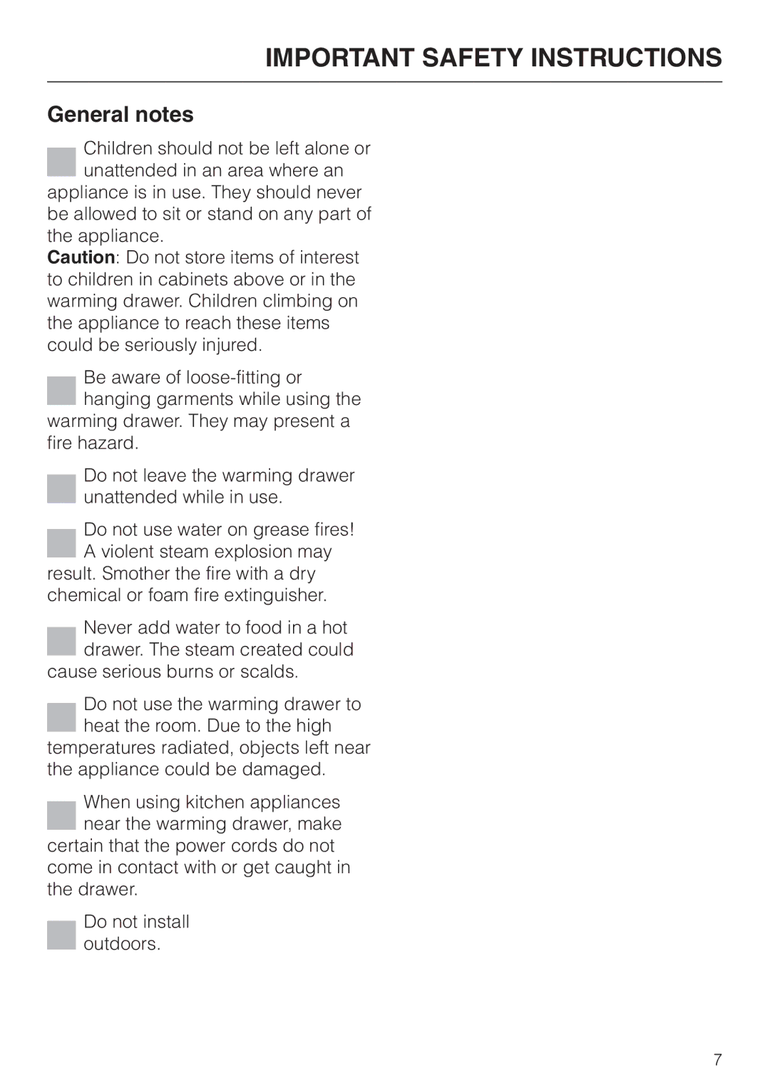 Miele ESW4710, ESW4820, ESW 4800, ESW4810, ESW4720, ESW 4700 installation instructions General notes 