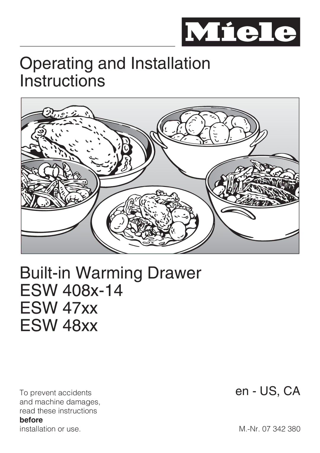 Miele ESW 408X-14, ESW48XX installation instructions En US, CA 