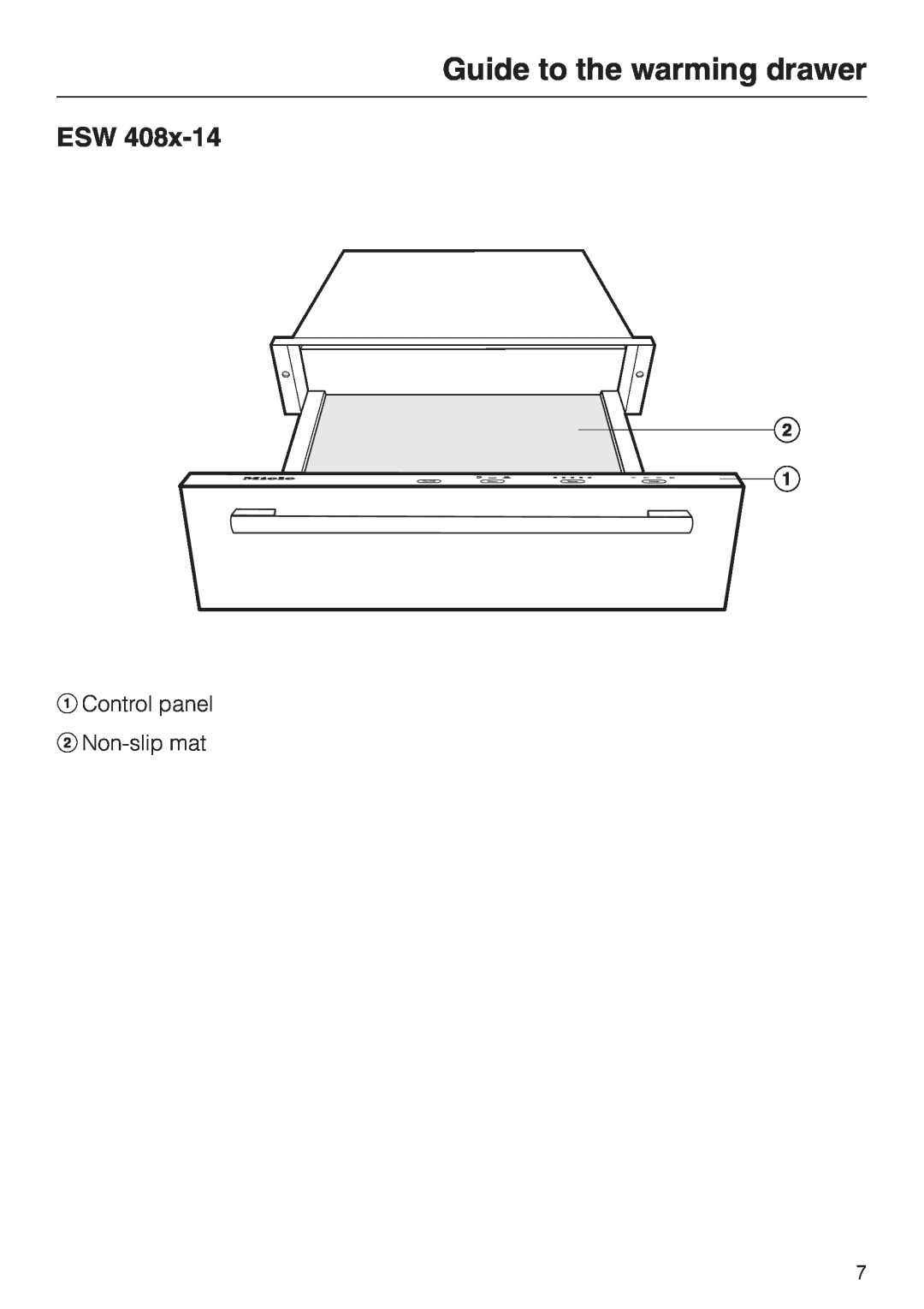 Miele ESW 408X-14, ESW48XX installation instructions Guide to the warming drawer 