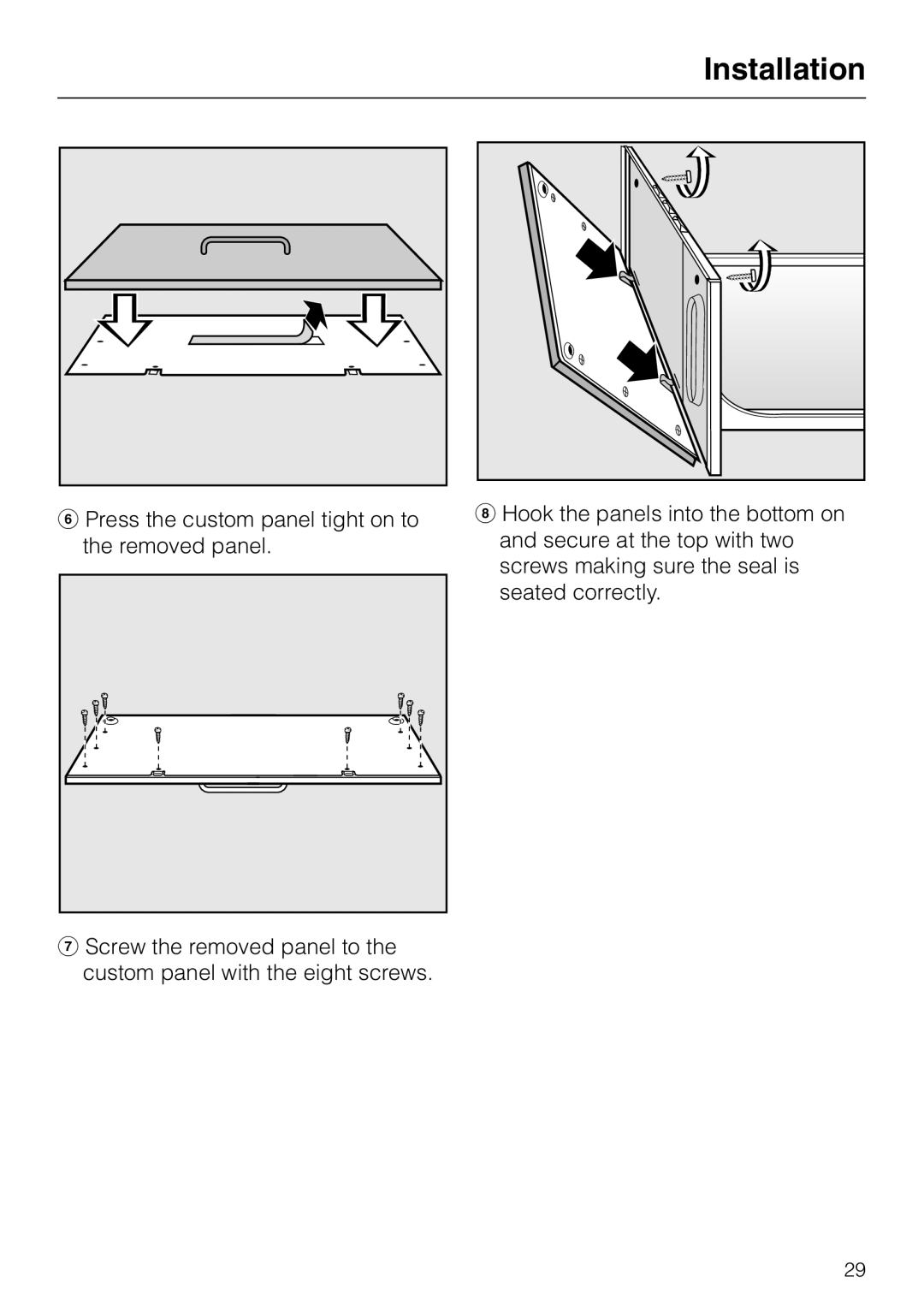 Miele ESW700-25, ESW761-25, ESW760-25 manual Installation 