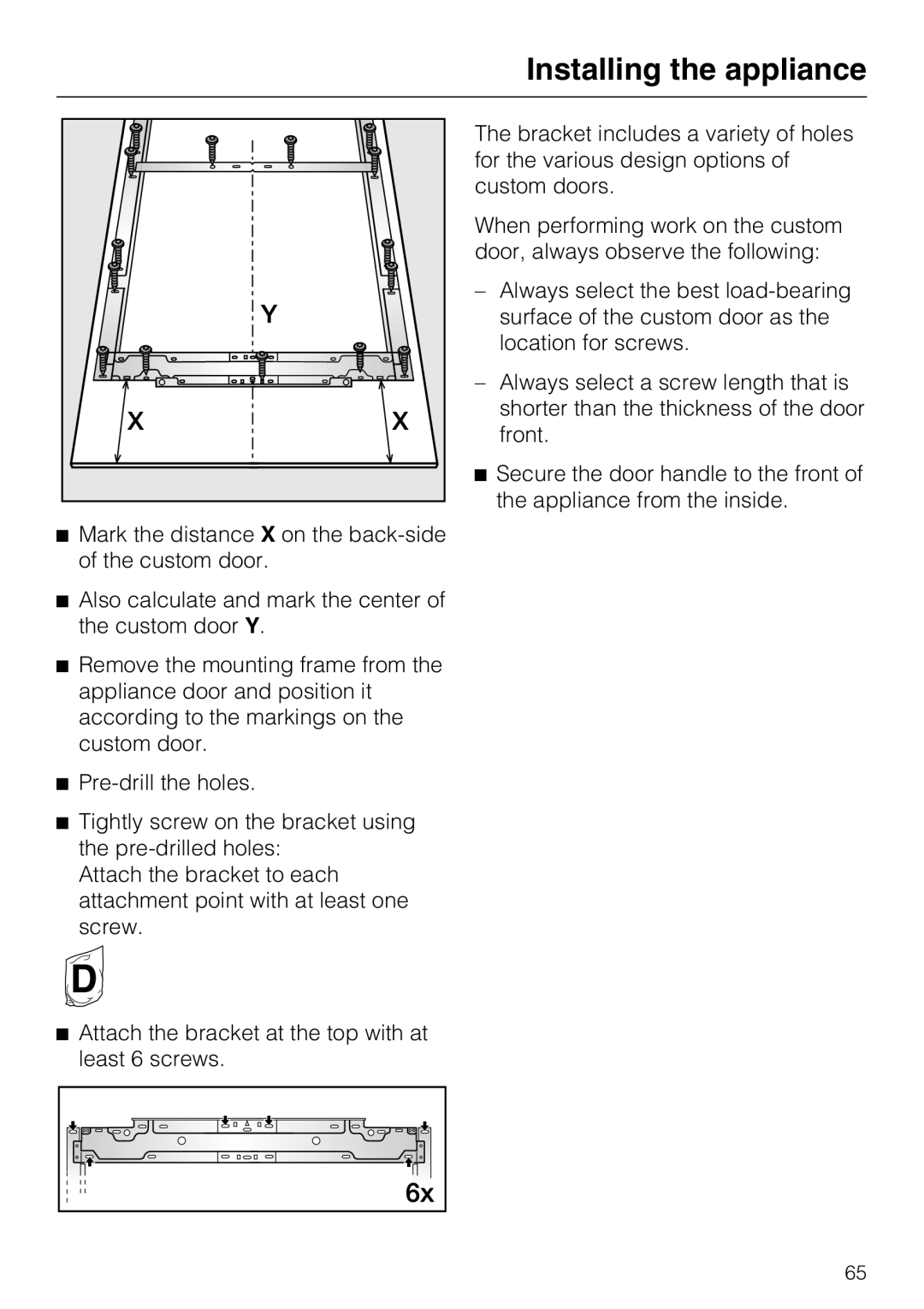 Miele F 1411 Vi installation instructions Installing the appliance 