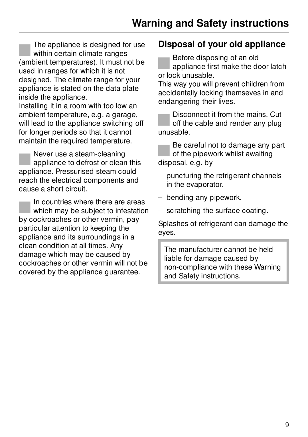 Miele F 311 i-6 installation instructions Disposal of your old appliance 