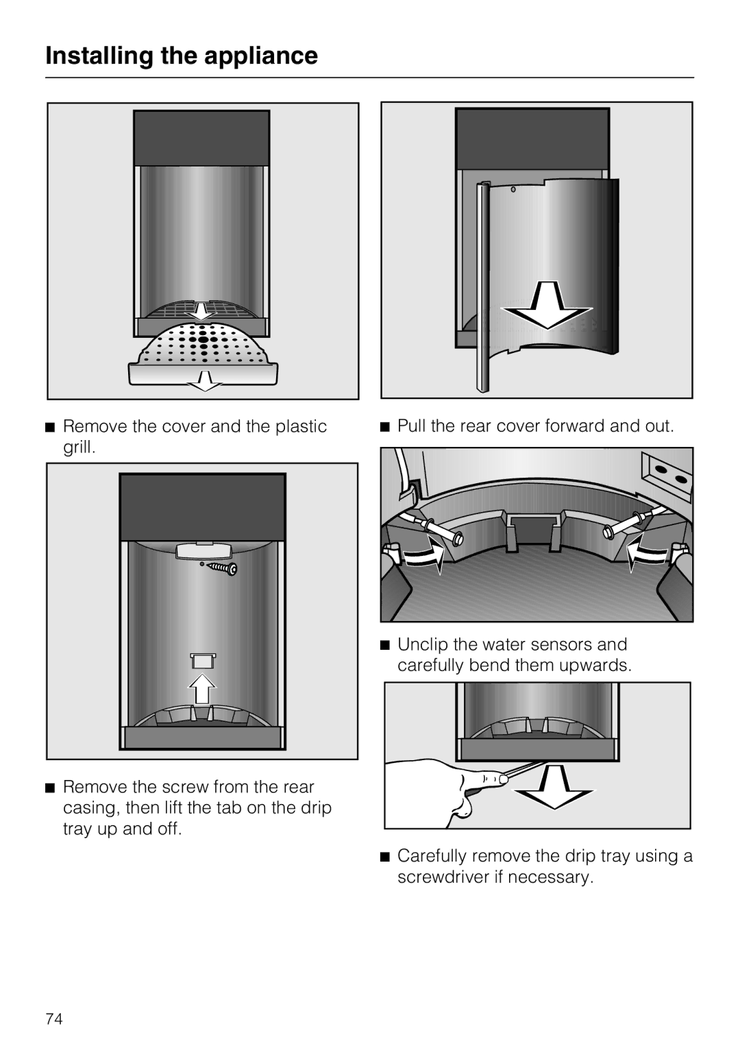 Miele F1471VI installation instructions Installing the appliance 