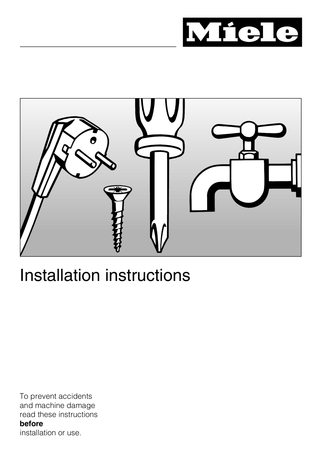 Miele F1471VI installation instructions Installation instructions, installation or use 