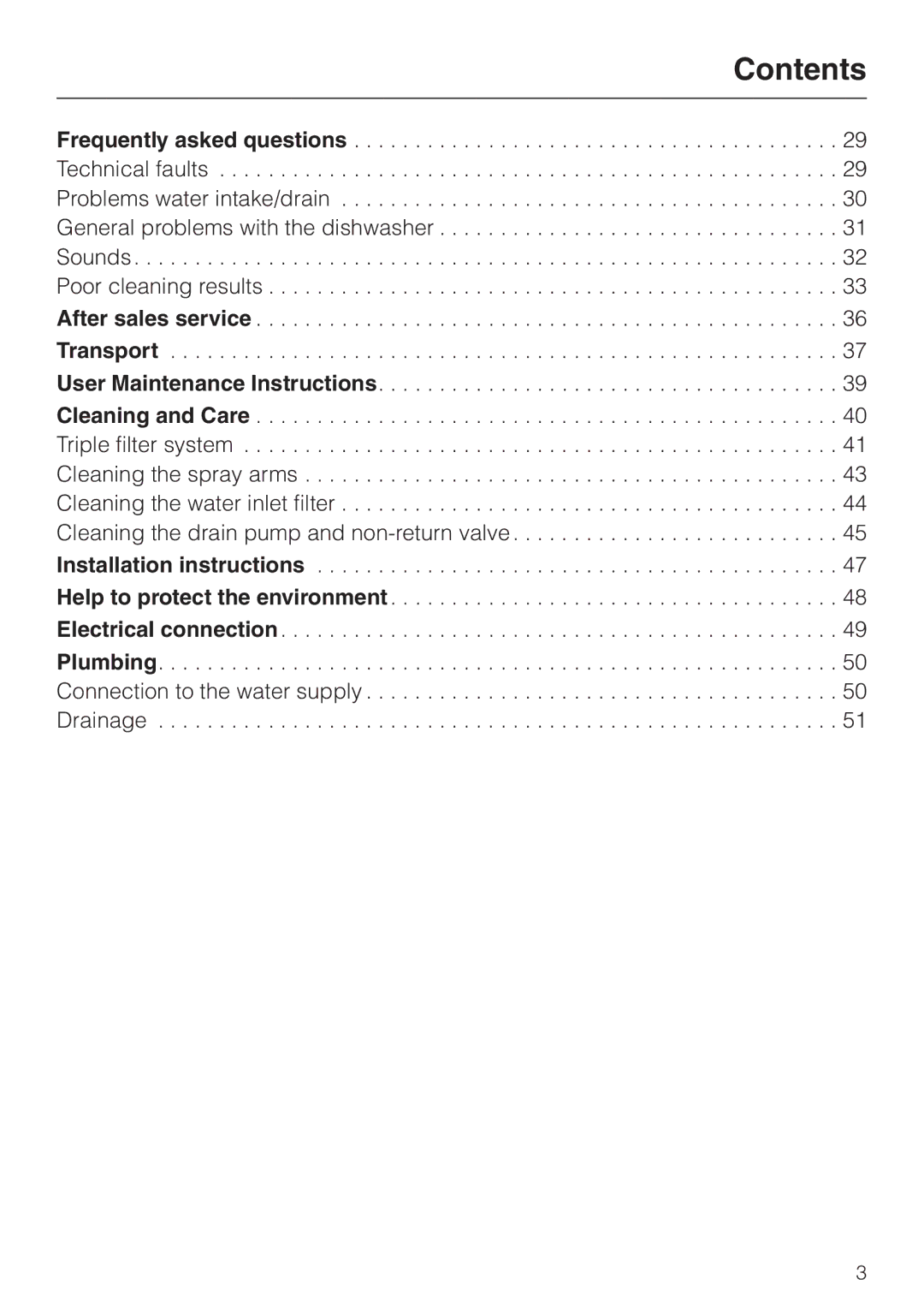 Miele G 2150, G 1150 operating instructions Contents 