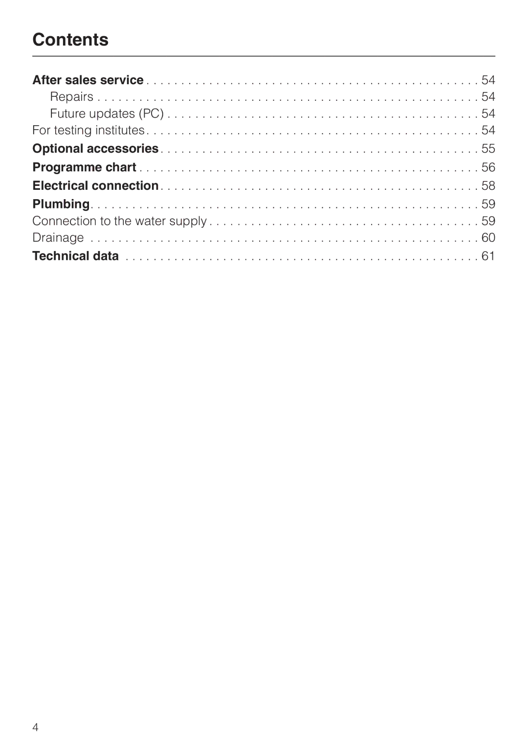 Miele G 1XXX manual Contents 