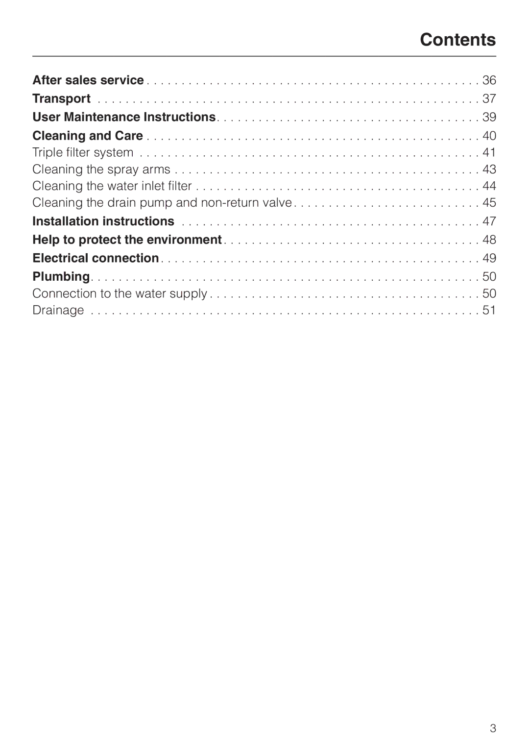 Miele G 2020 manual Contents 