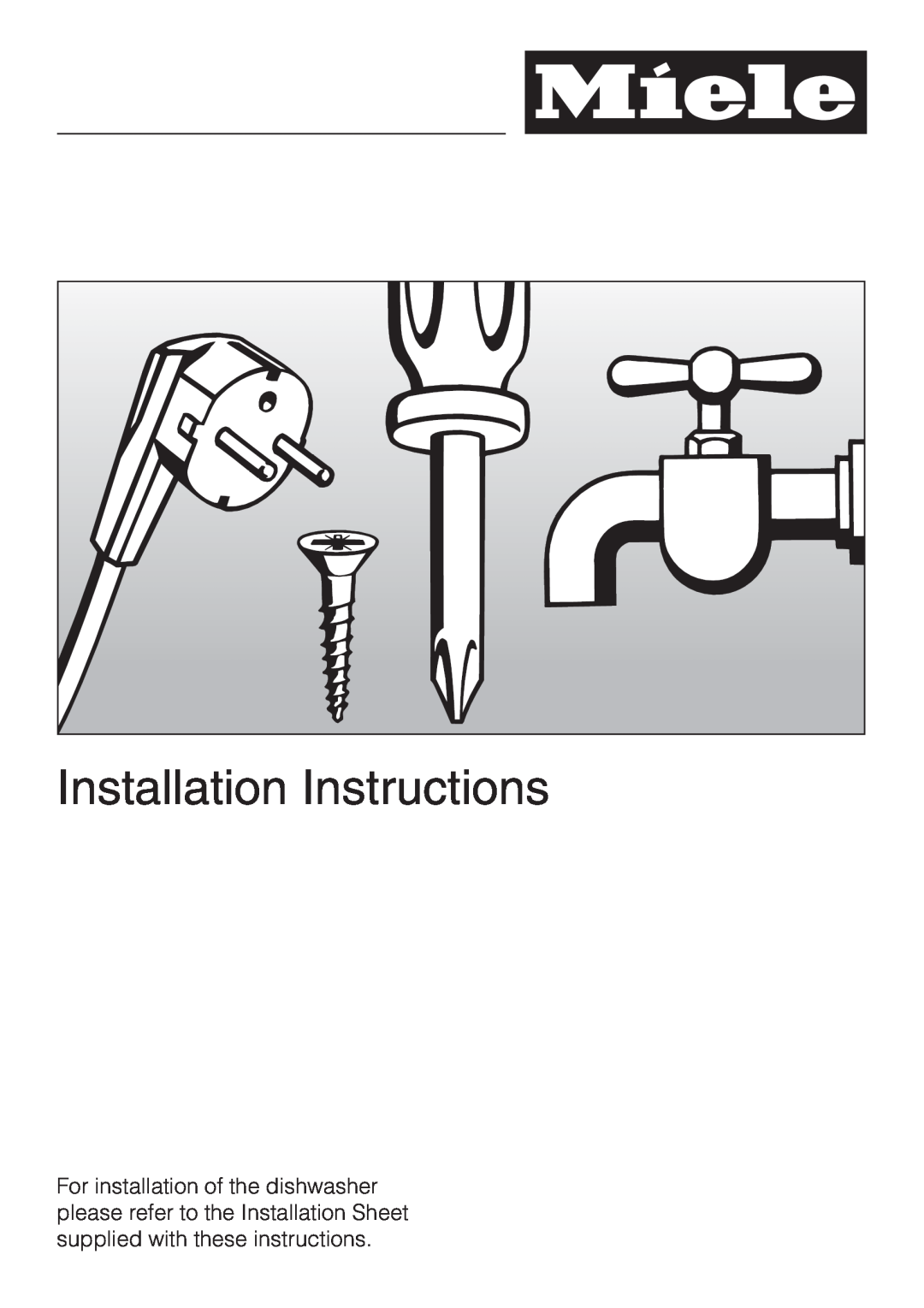 Miele G 2140 manual Installation Instructions 