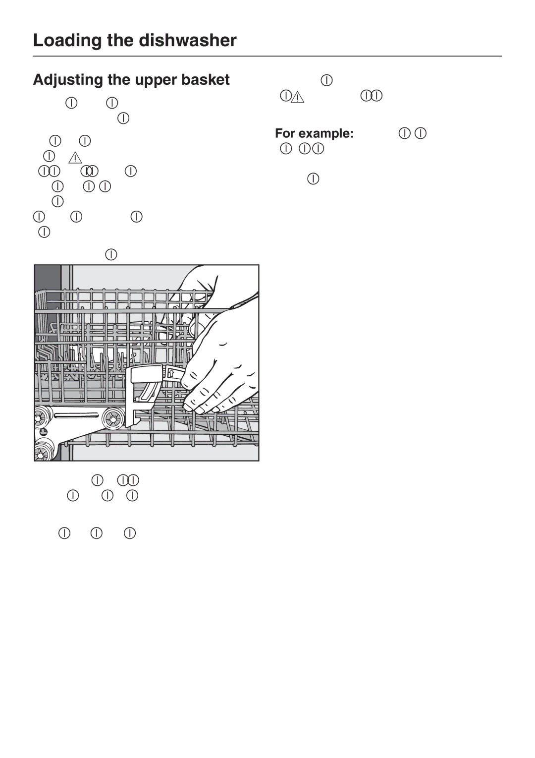 Miele G 2143 manual Adjusting the upper basket 