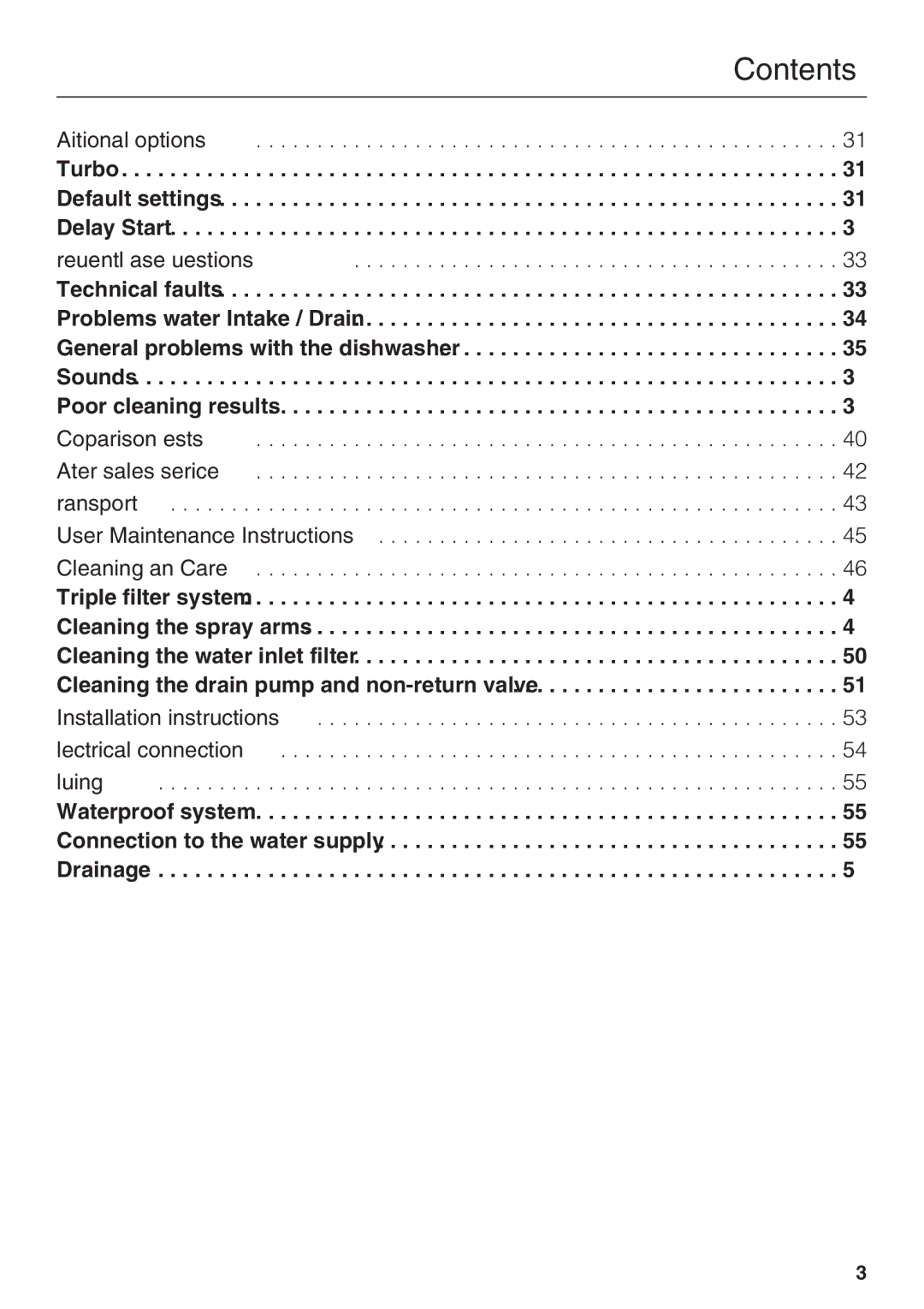 Miele G 2143 manual Additional options 