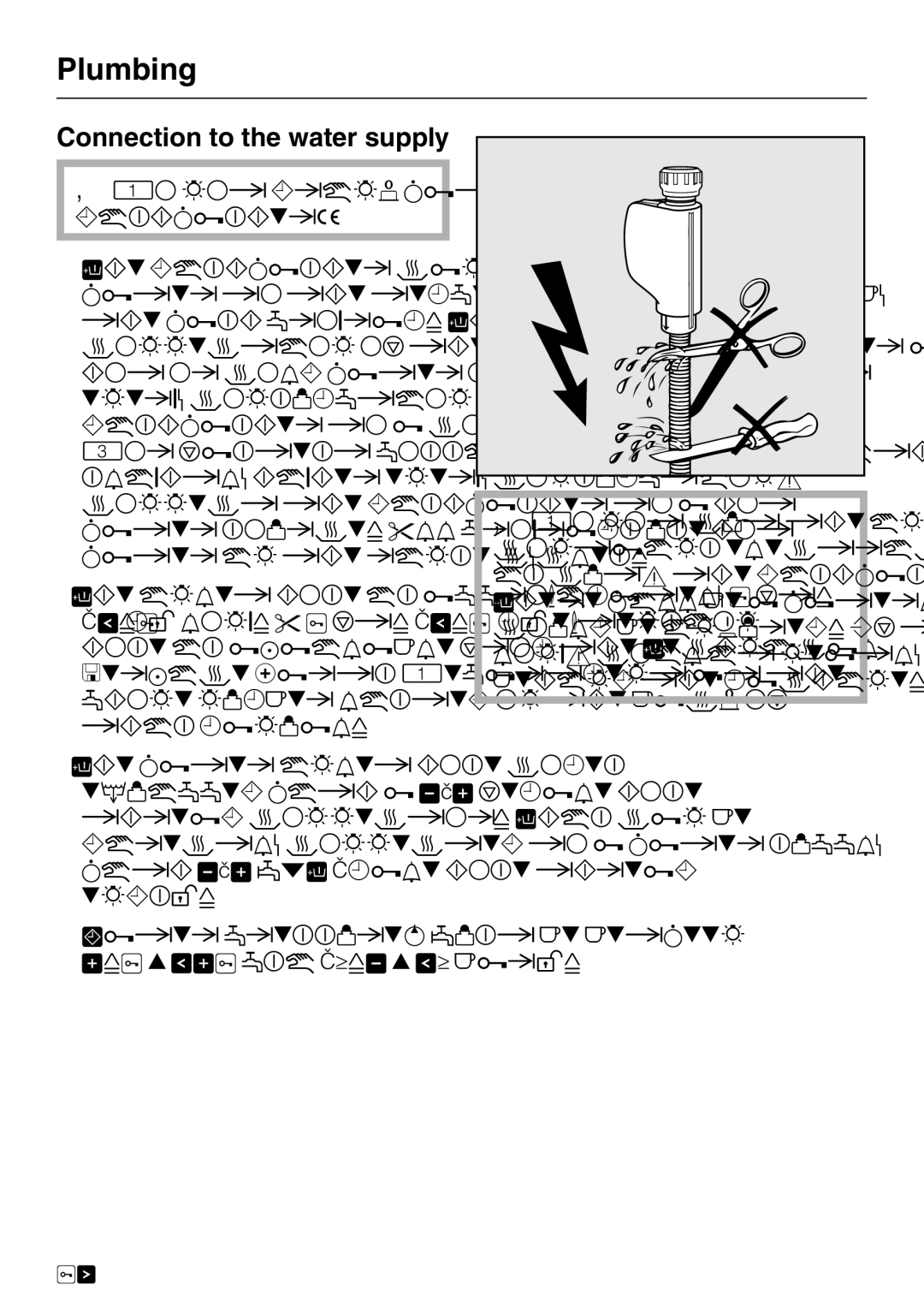 Miele G 2170, G 2180 operating instructions Plumbing, Connection to the water supply 