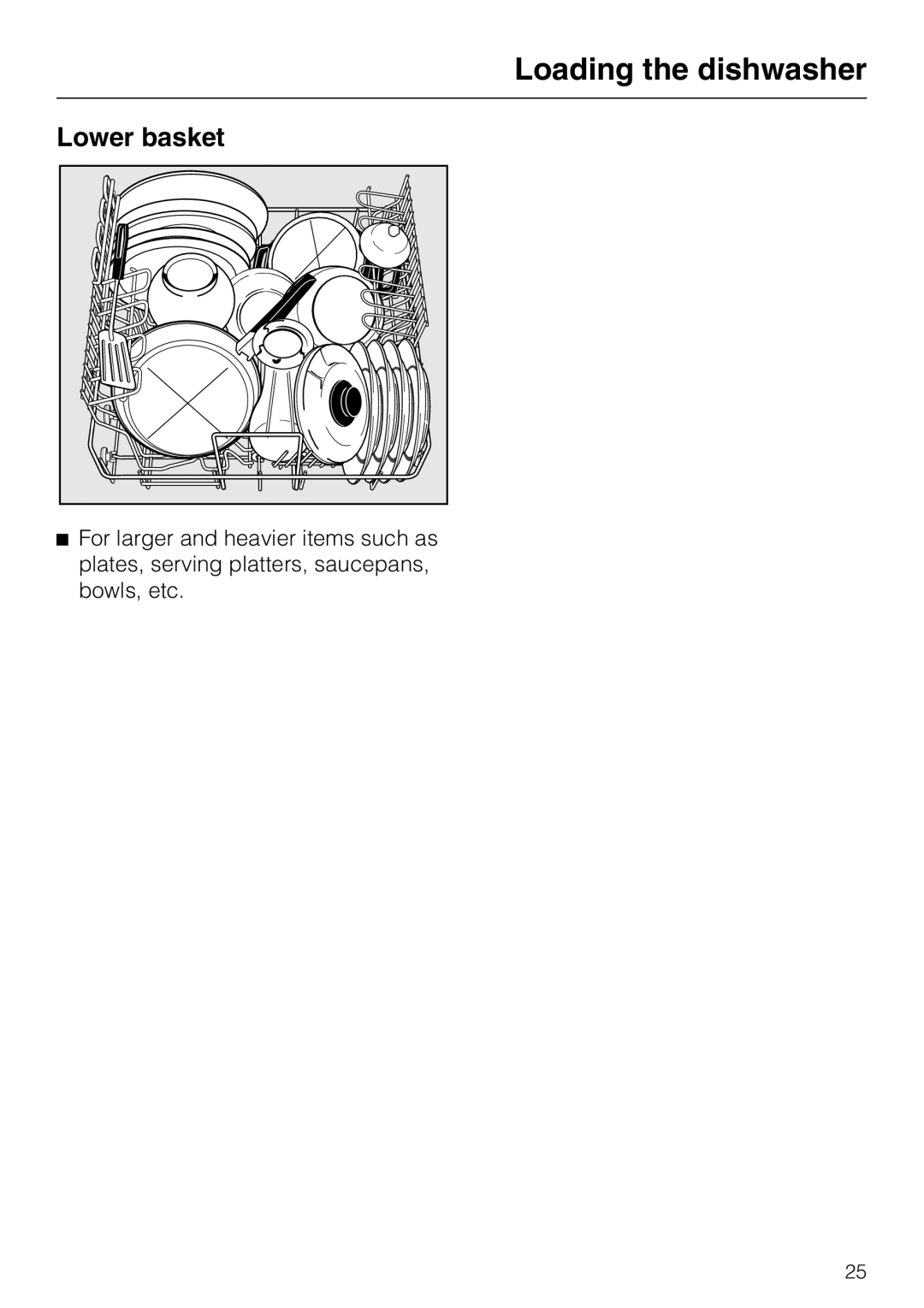 Miele G 2670 SC manual Lower basket 