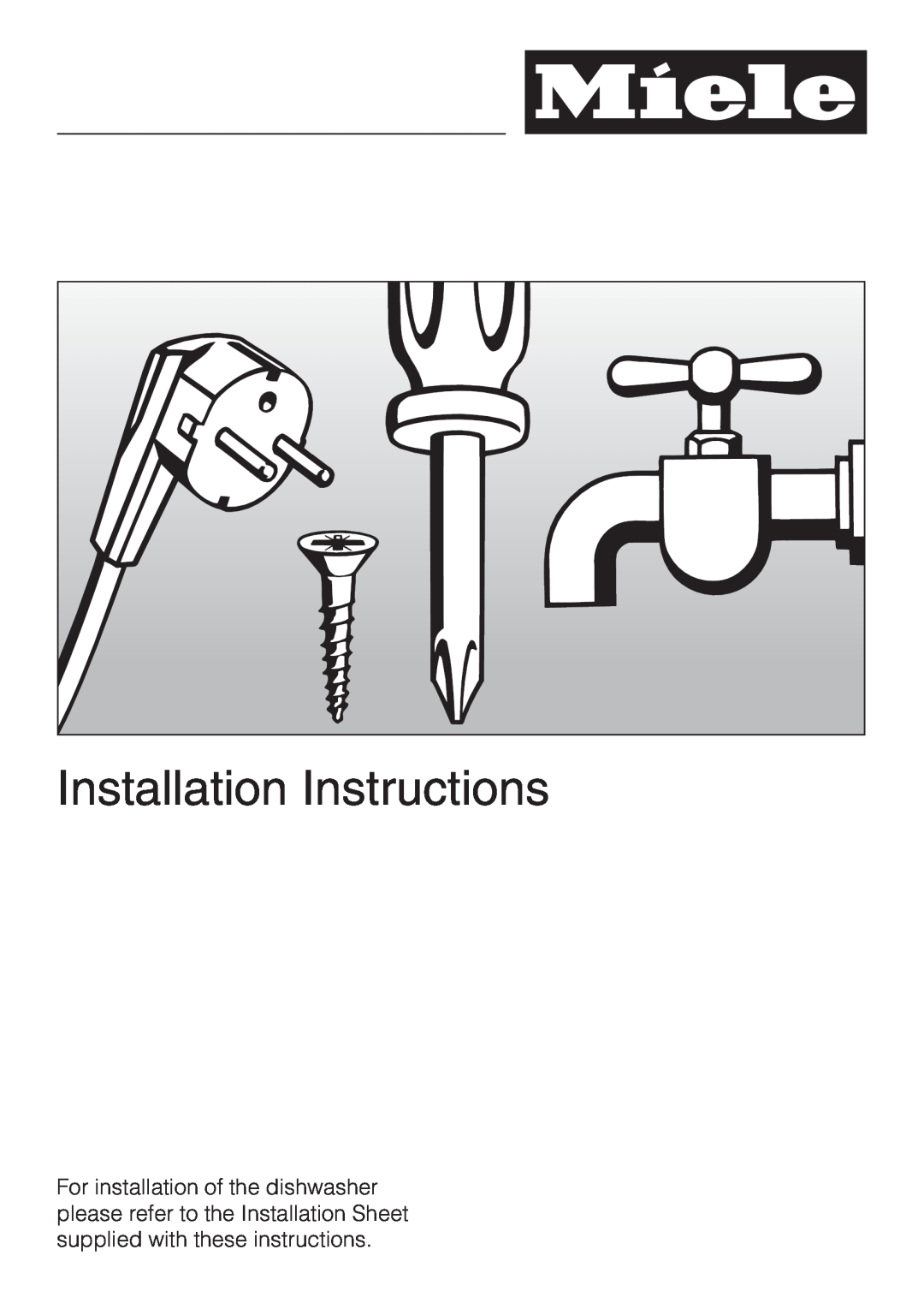 Miele G 2670 SC manual Installation Instructions 