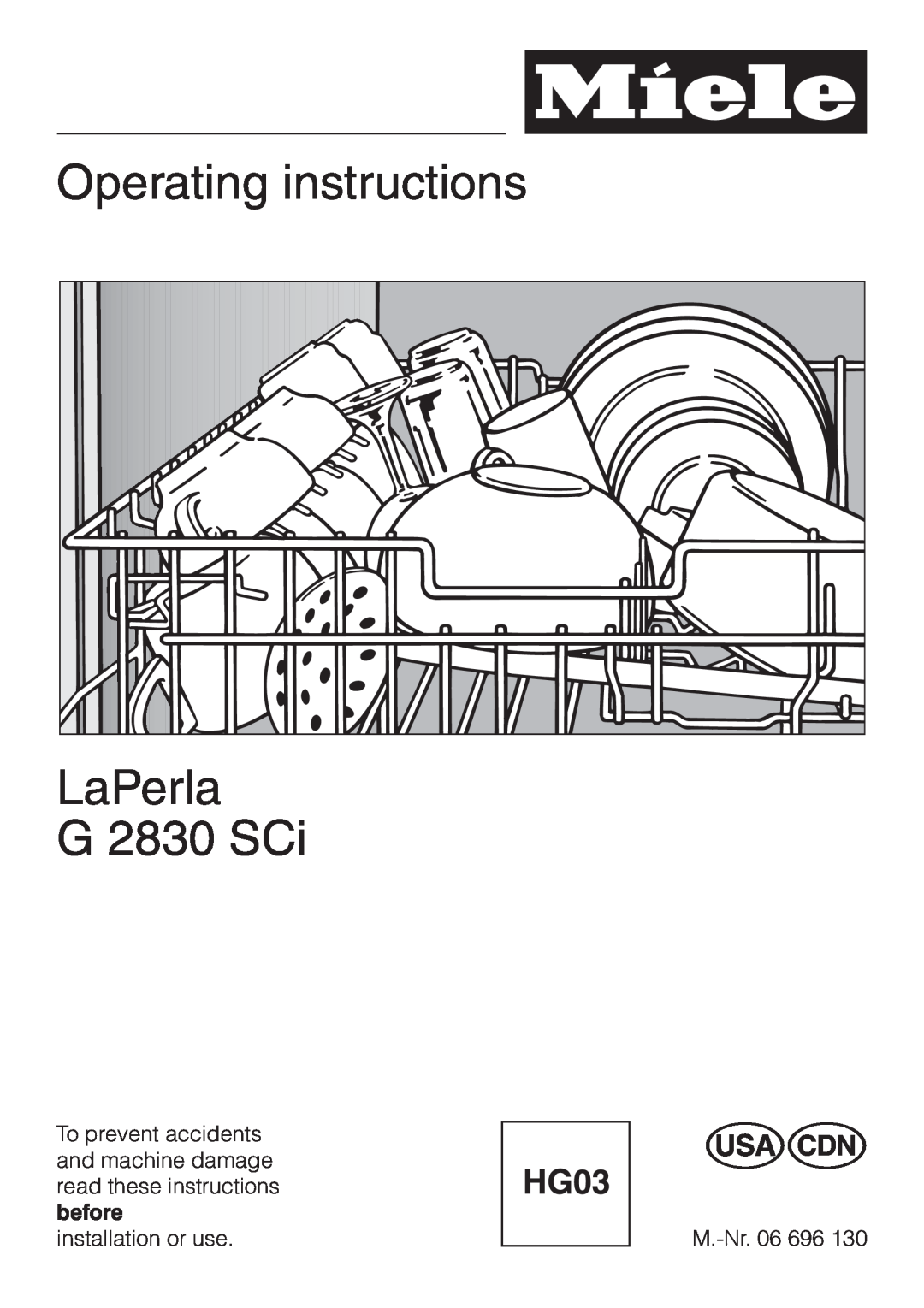 Miele manual Operating instructions LaPerla G 2830 SCi 