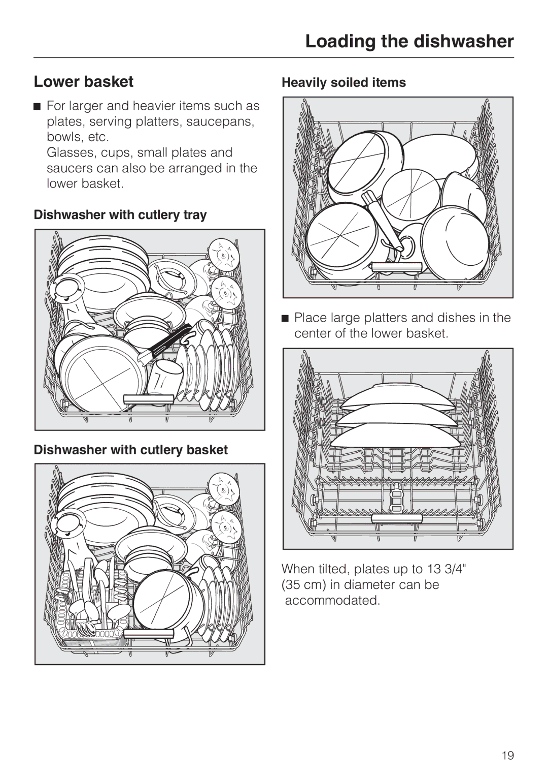 Miele G 4205 operating instructions Lower basket 