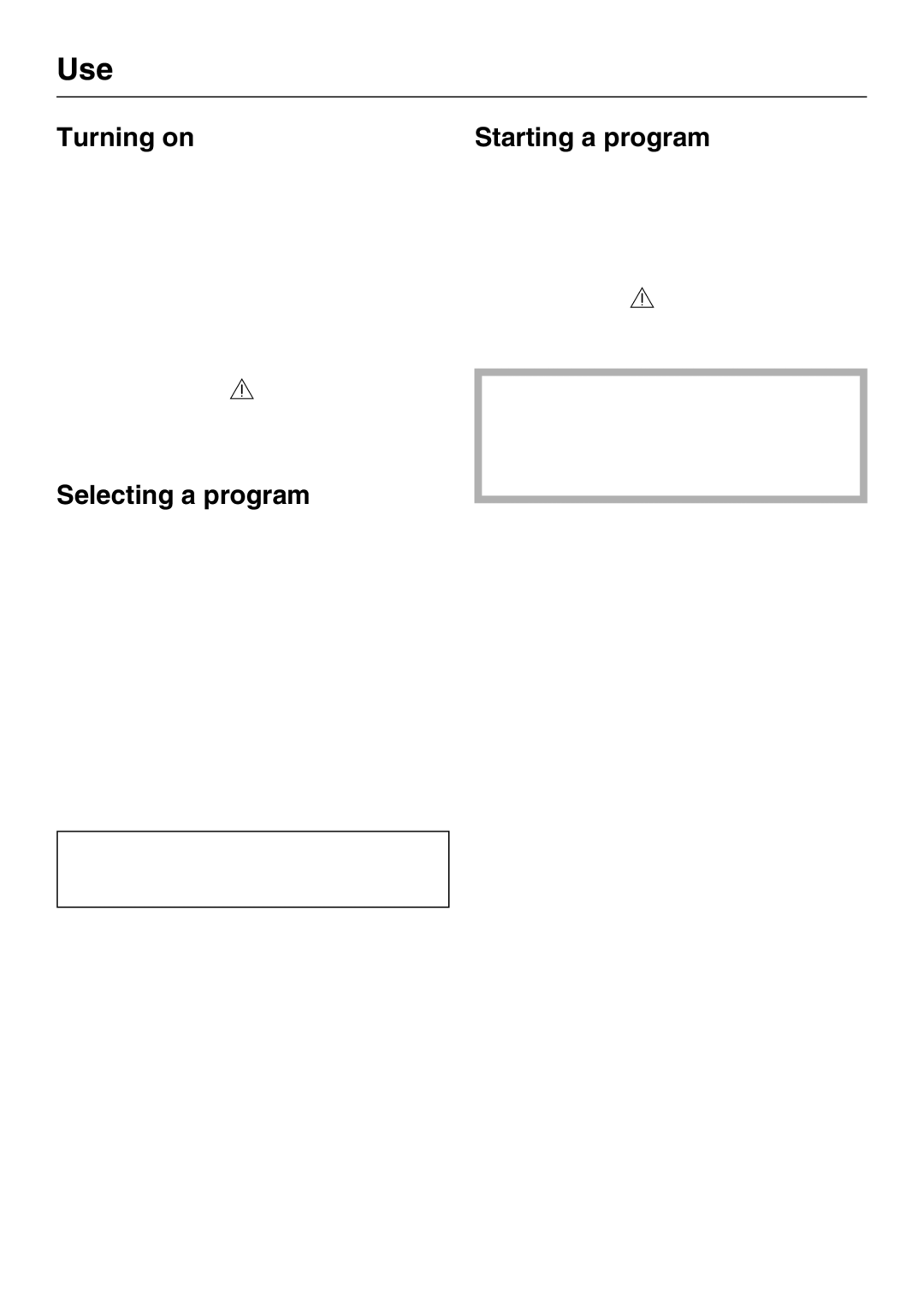 Miele G 4225, G 4220 operating instructions Turning on, Selecting a program, Starting a program 