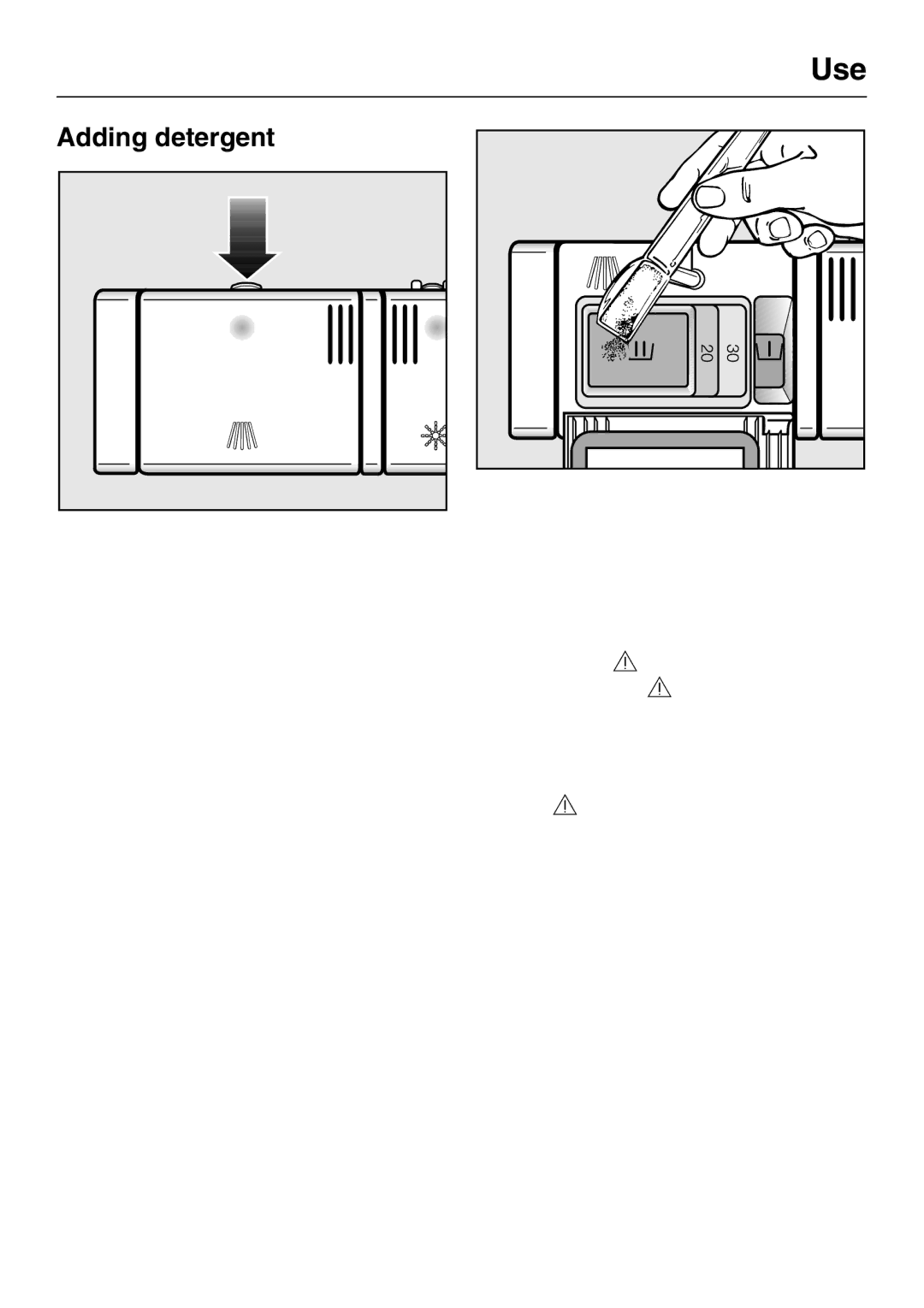 Miele G 4220, G 4225 manual Adding detergent 