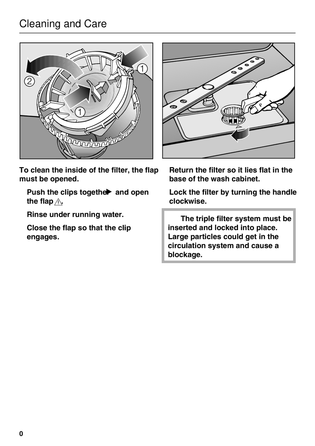 Miele G 4225, G 4220 manual Cleaning and Care 