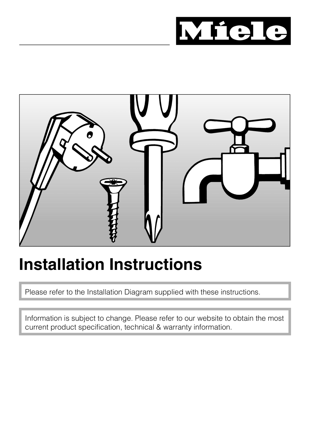 Miele G 4220, G 4225 manual Installation Instructions 