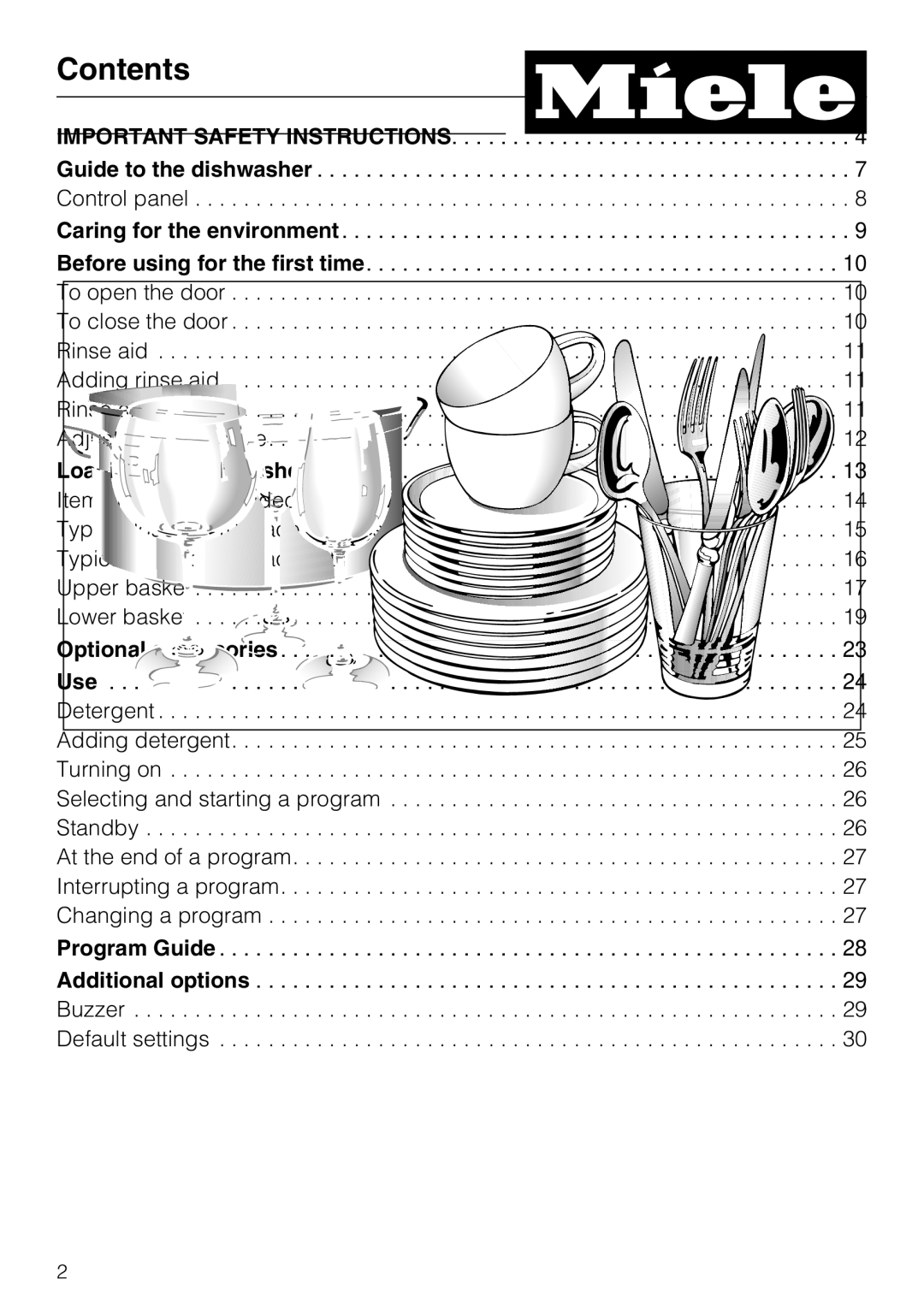 Miele G 4275, G 4270 manual Contents 